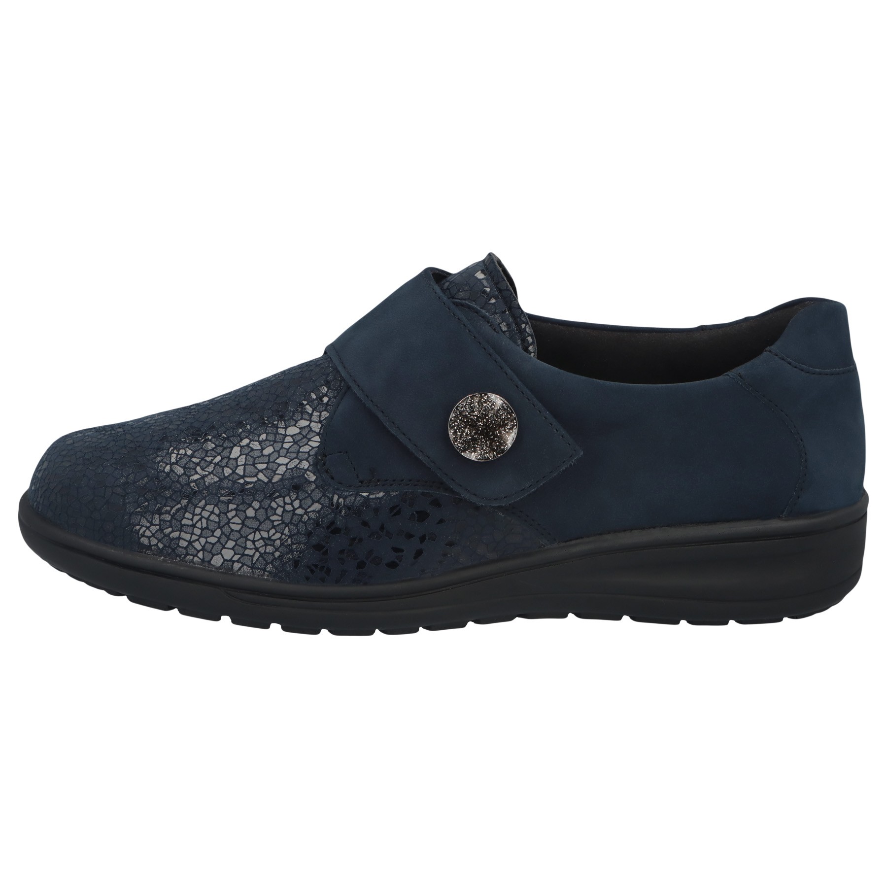 blaue slipper seitenansicht links