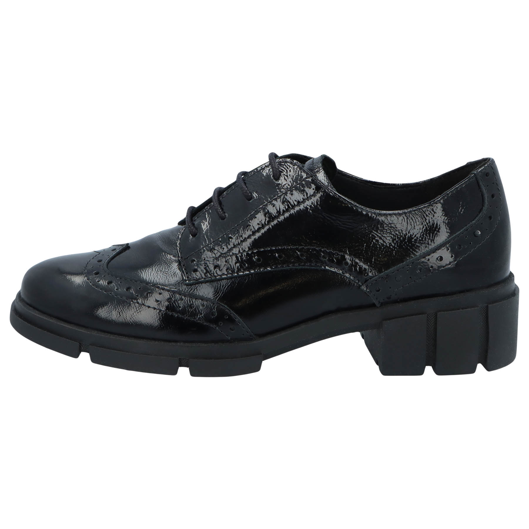 schwarze halbschuh seitenansicht links