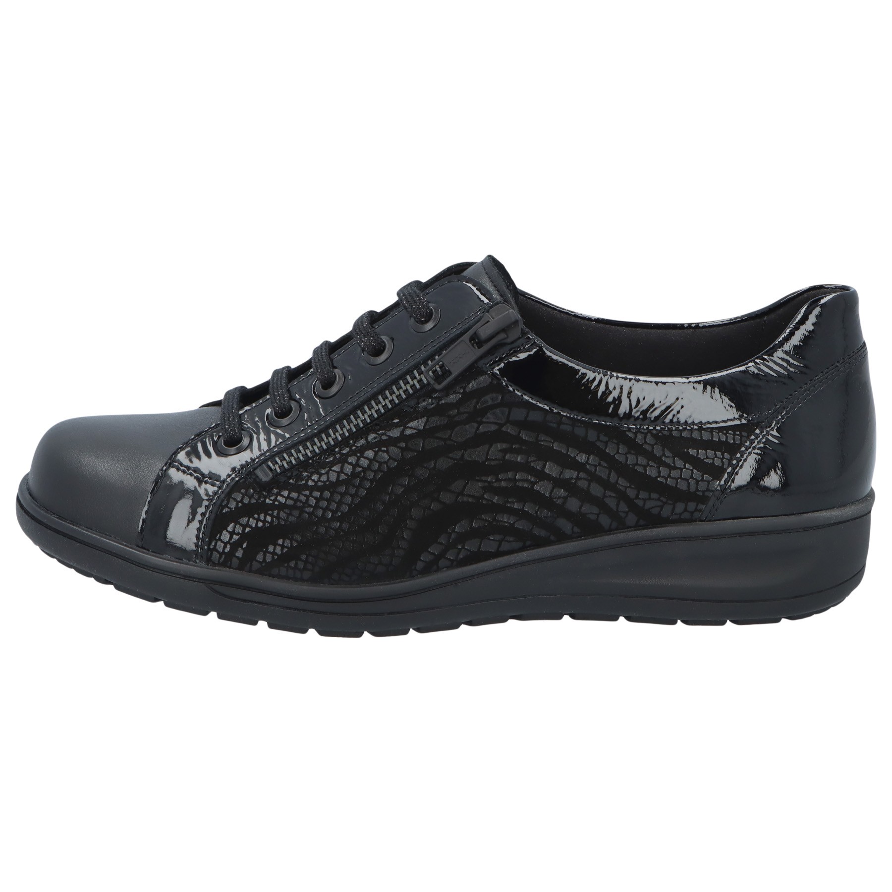 schwarze halbschuh seitenansicht links