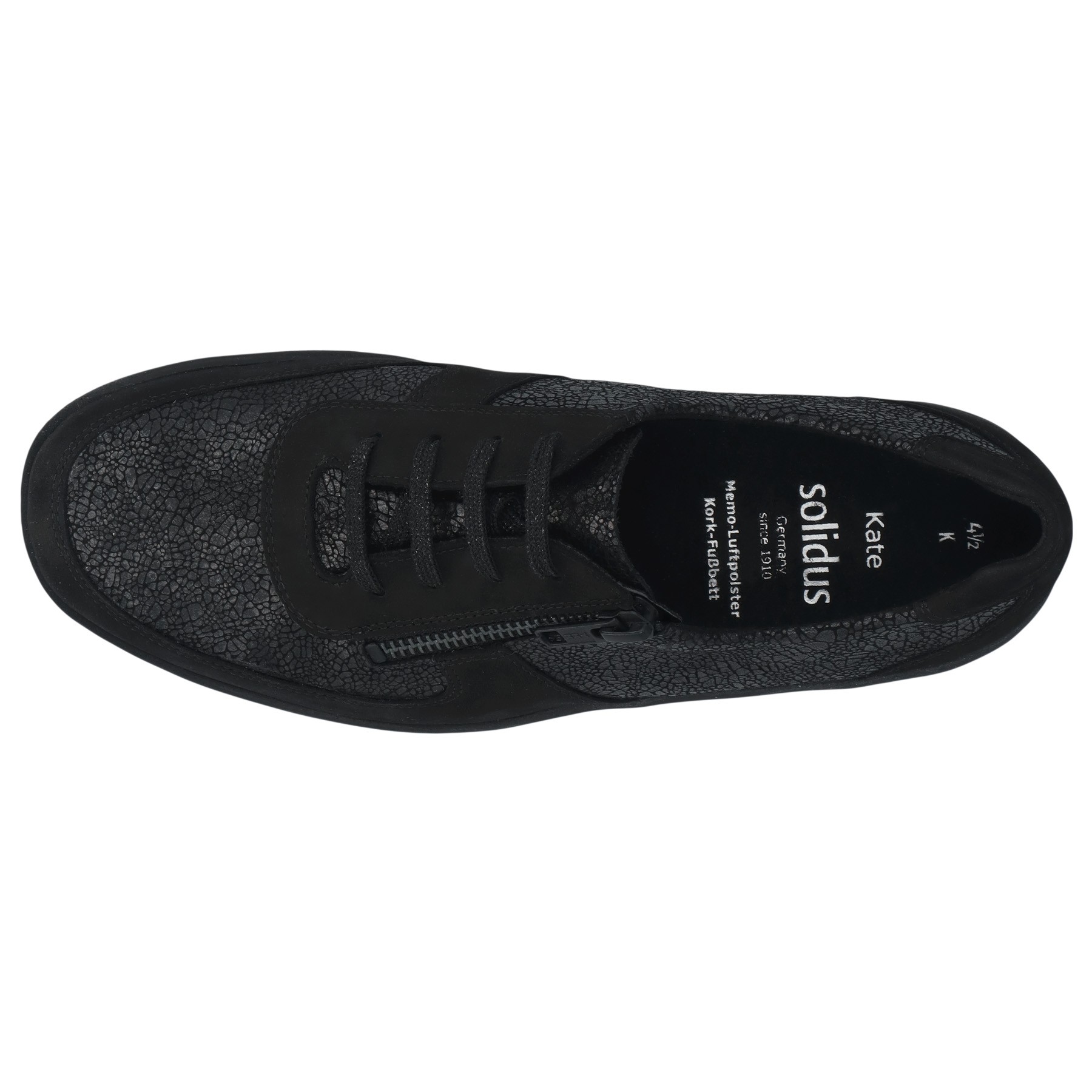 schwarze halbschuh draufsicht