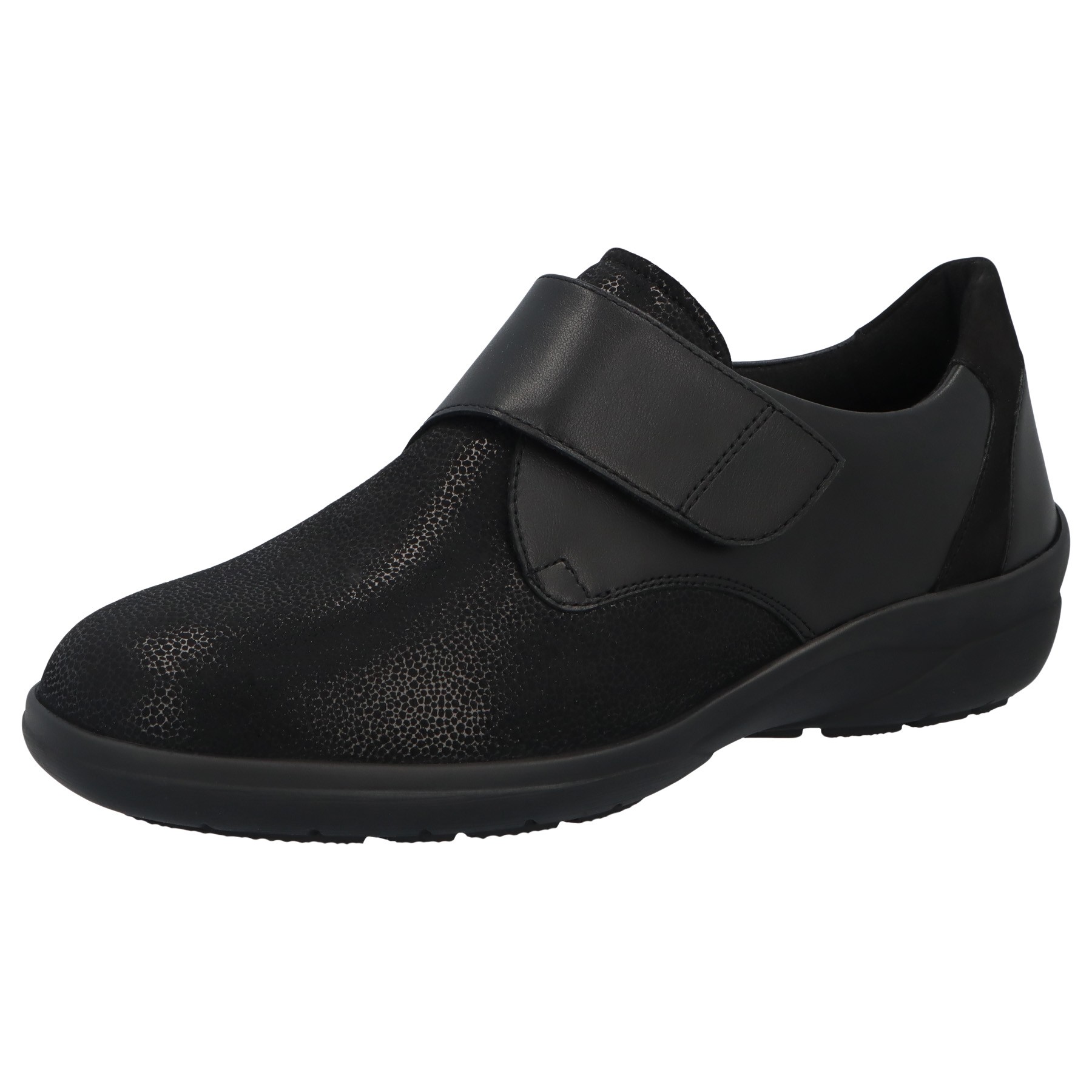 schwarze slipper 3-4 ansicht