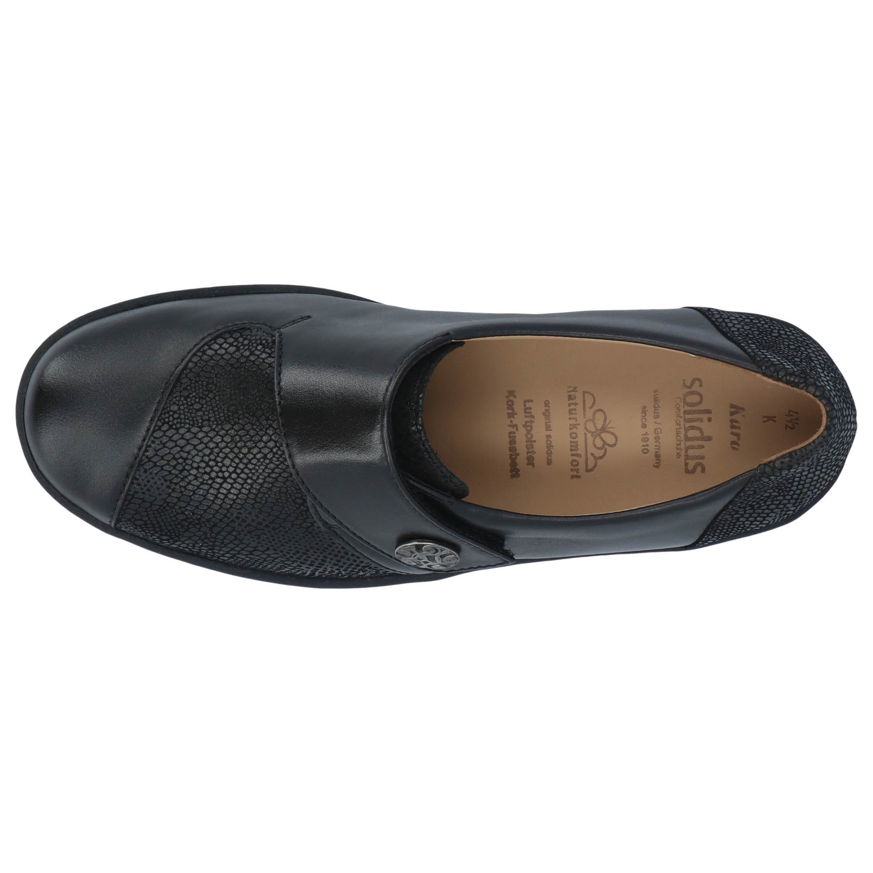 schwarze halbschuh draufsicht