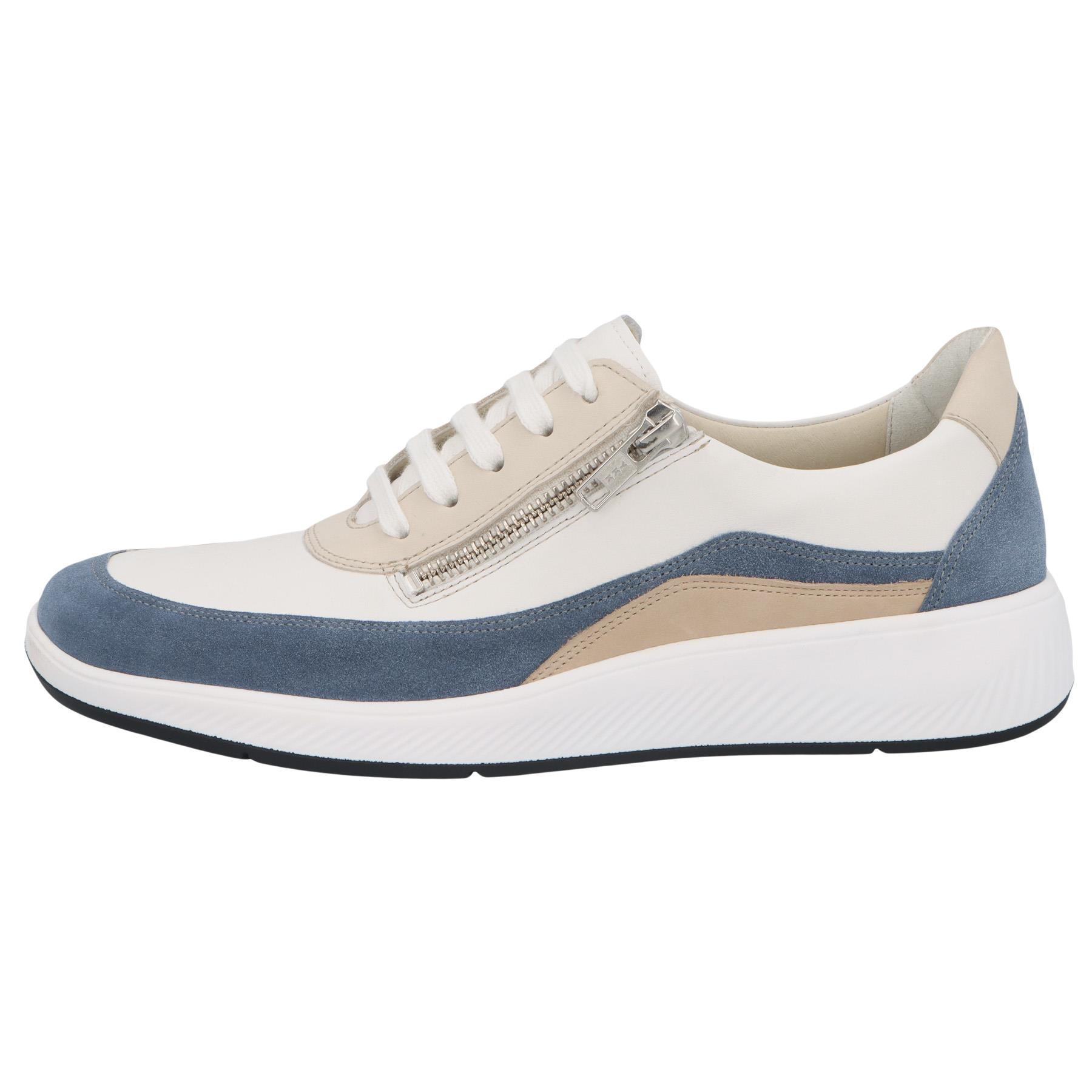 blaue halbschuh seitenansicht links