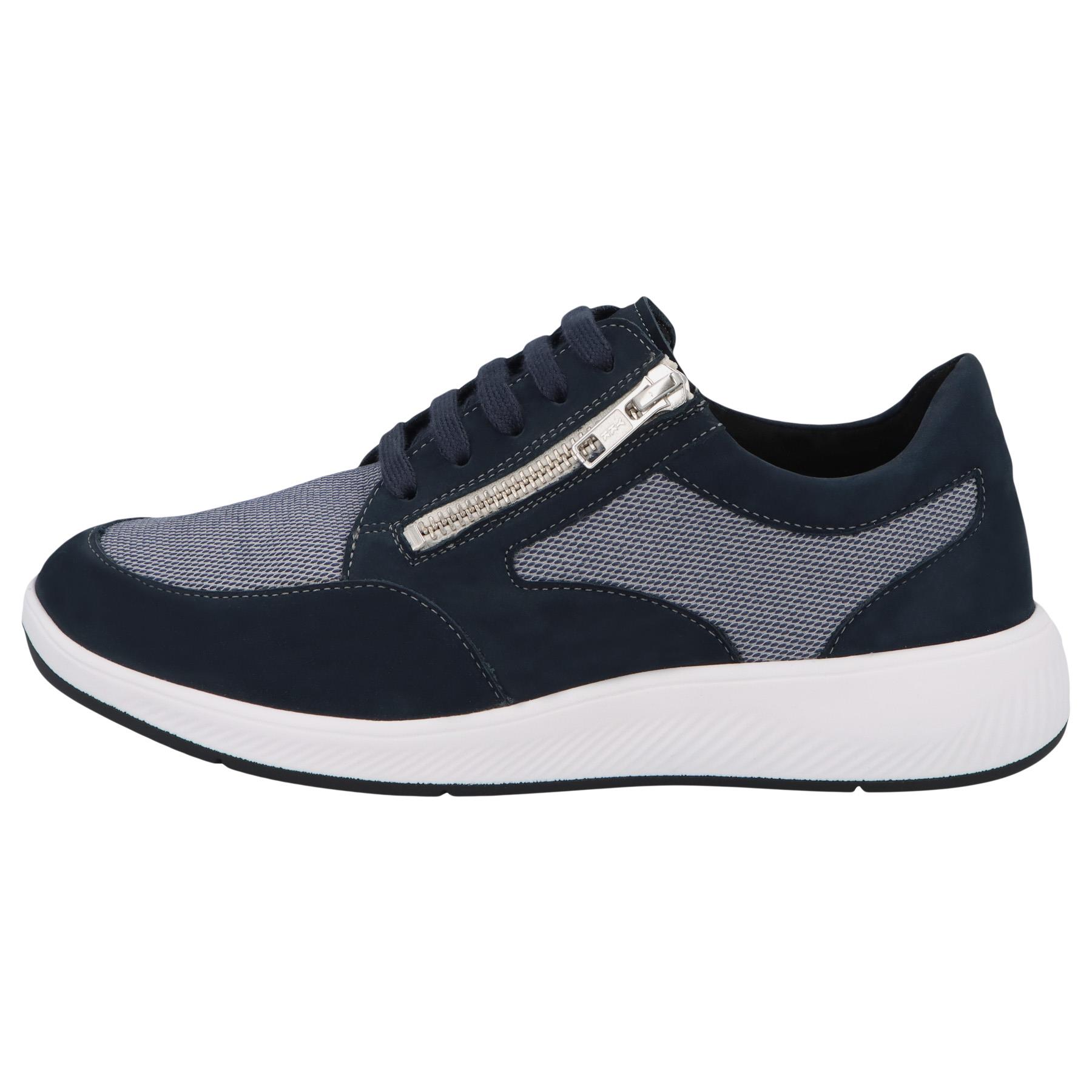 blaue halbschuh seitenansicht links