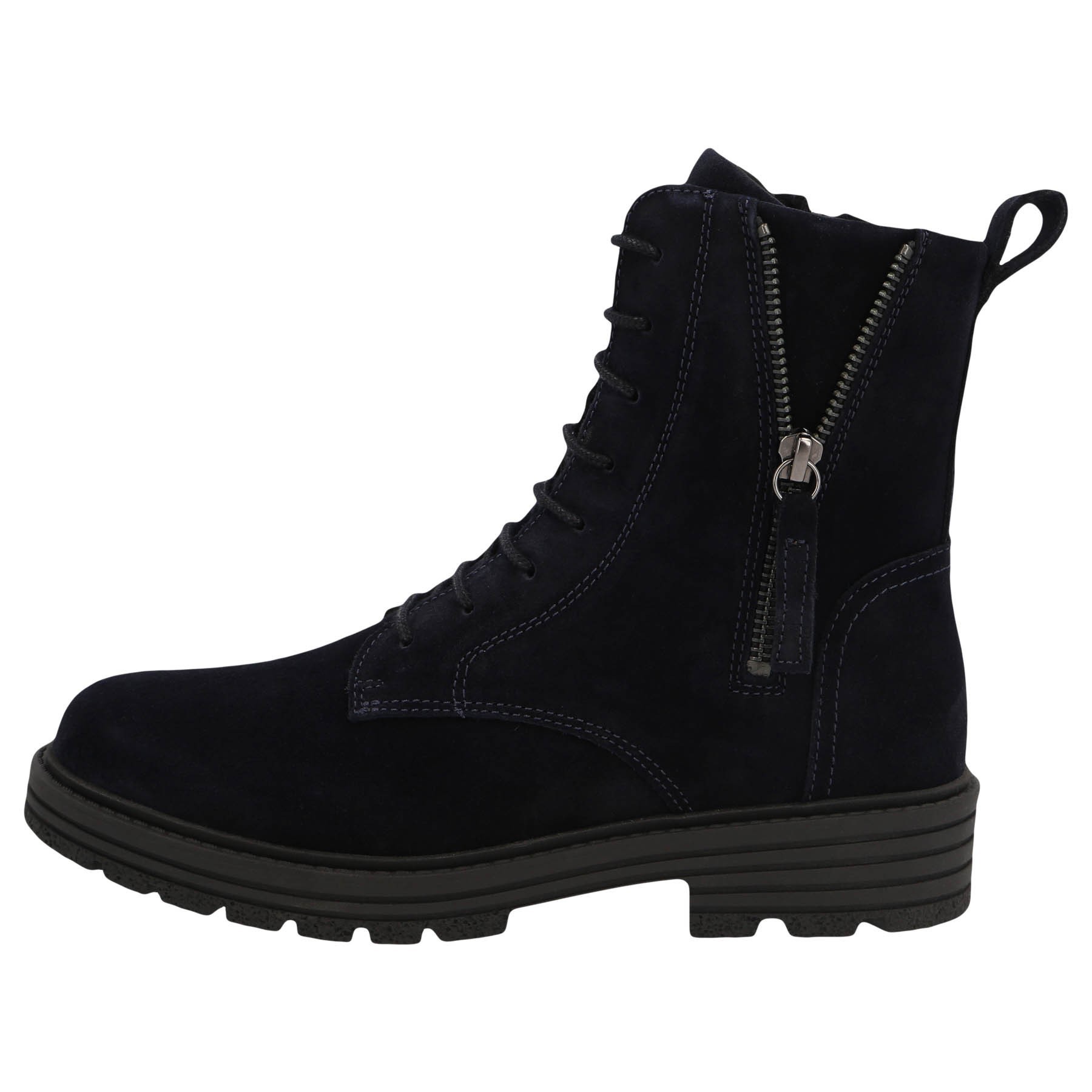 blaue stiefel seitenansicht links