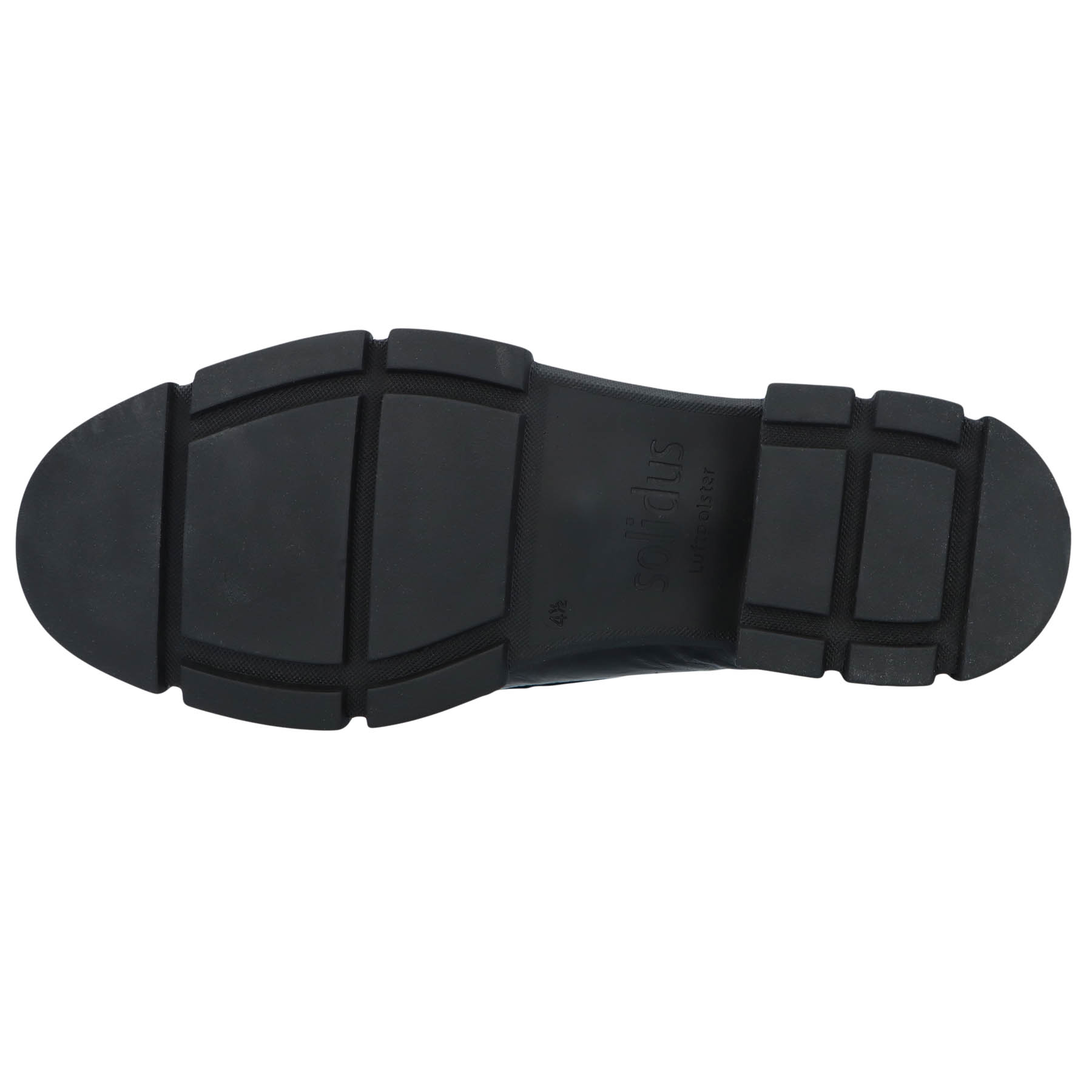 schwarze slipper sohlenansicht