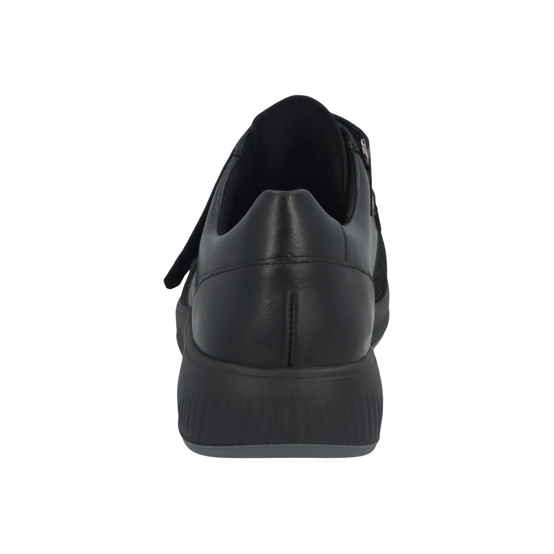 schwarze slipper hinteransicht