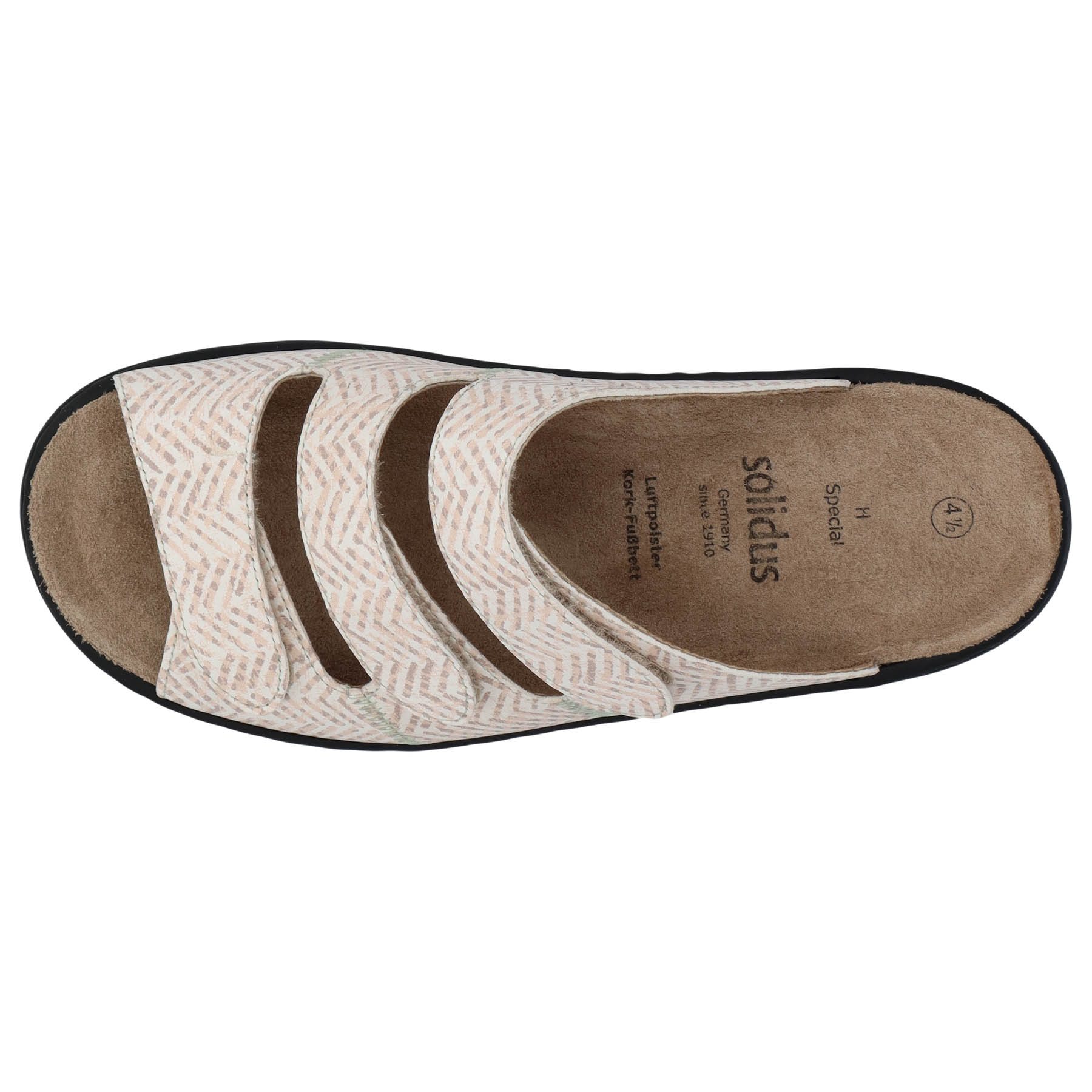 mehrfarbige pantolette draufsicht