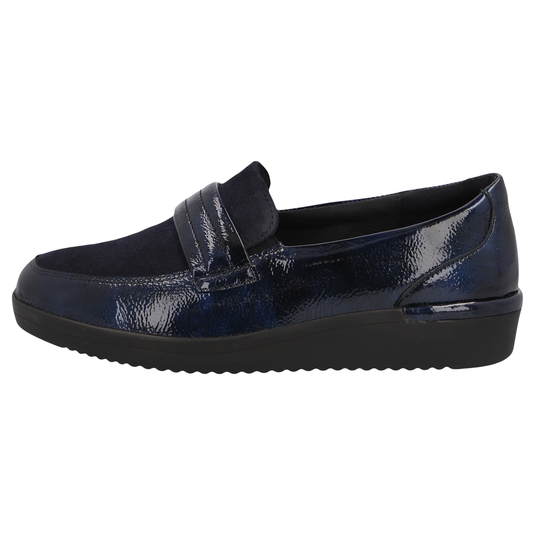 blaue slipper seitenansicht links