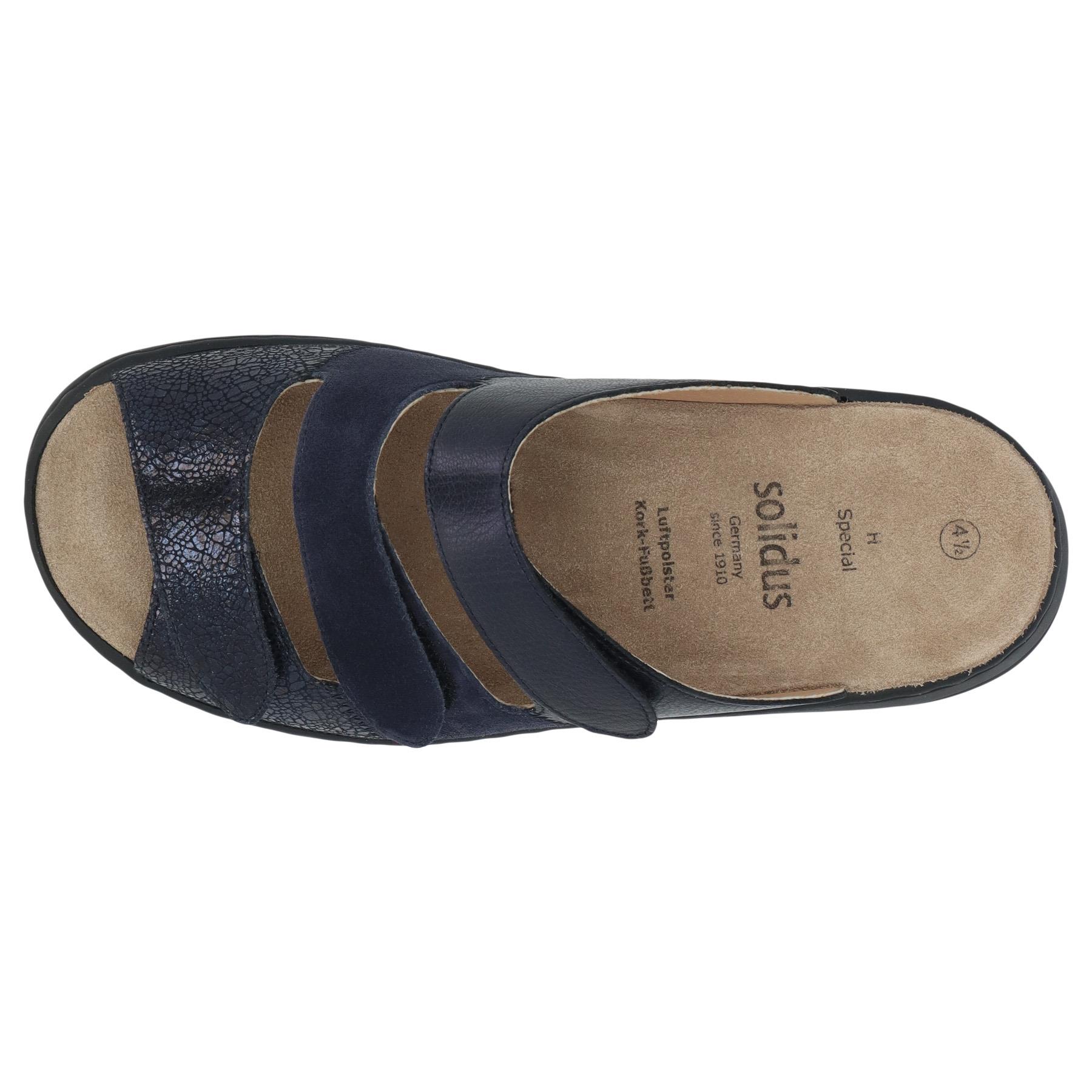 blaue pantolette draufsicht