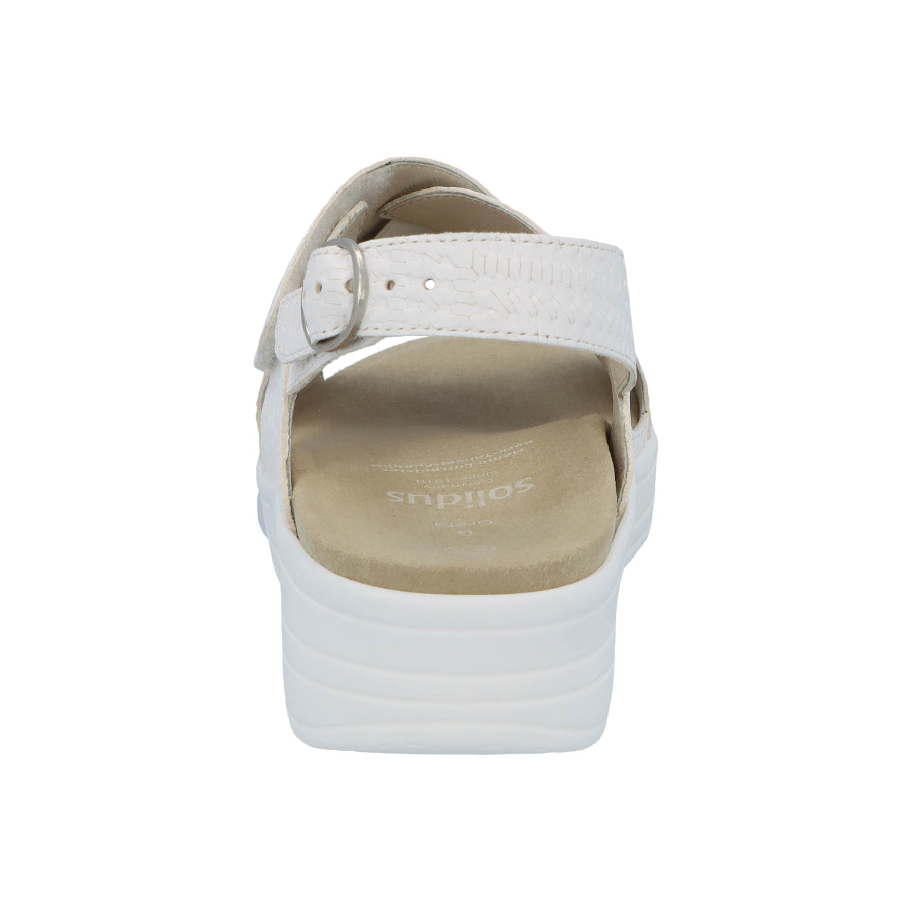 weiße sandale hinteransicht