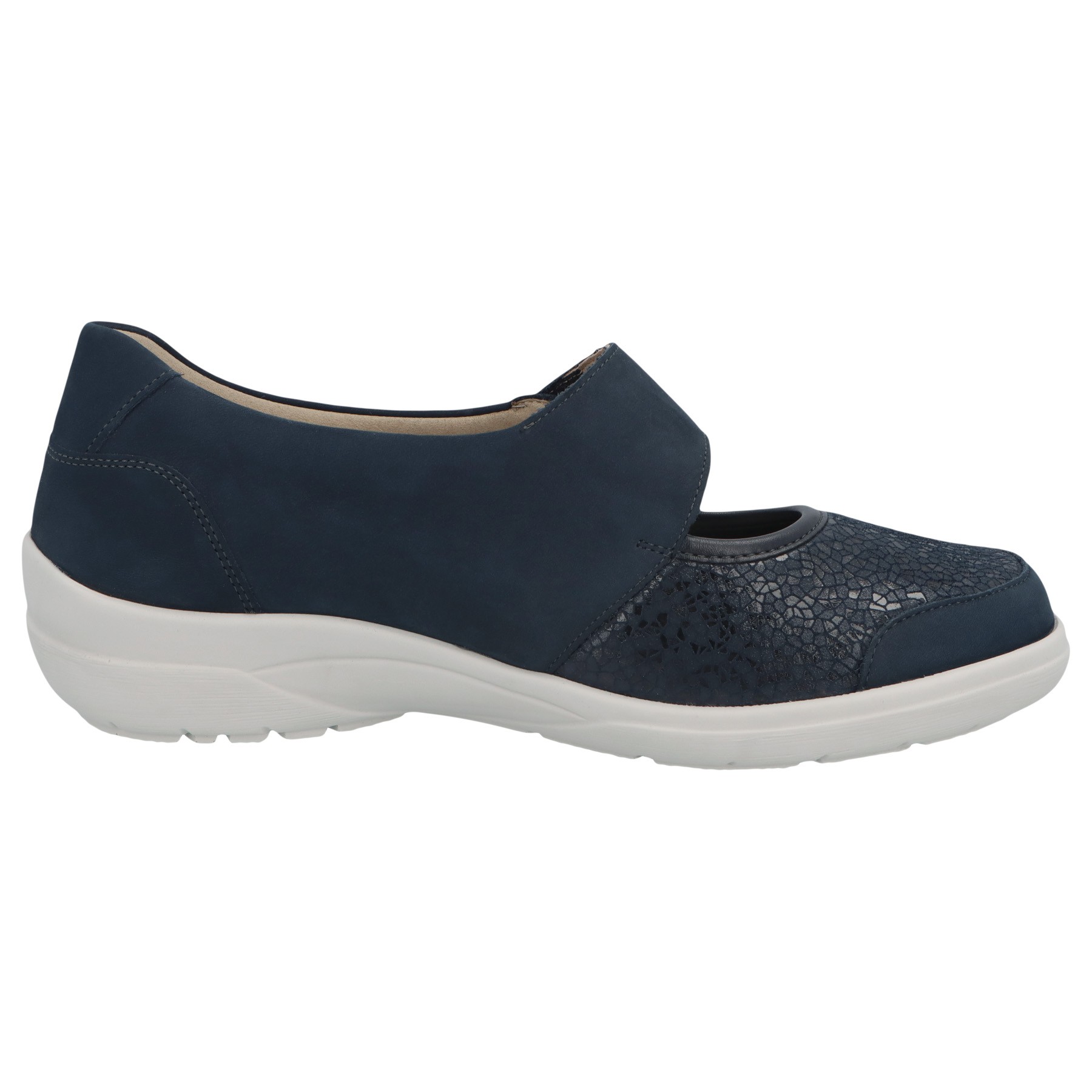 blaue halbschuh seitenansicht rechts