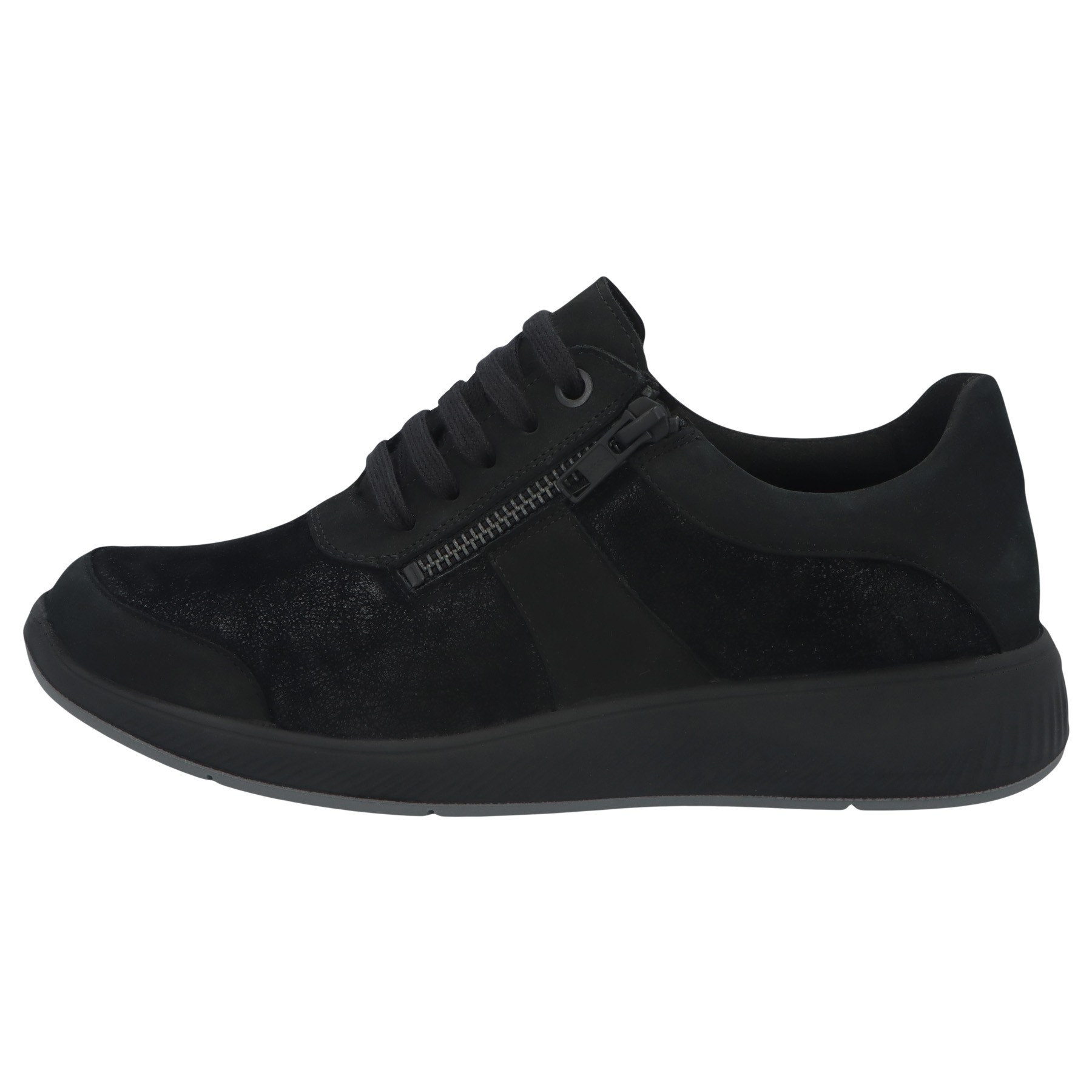 schwarze halbschuh seitenansicht links