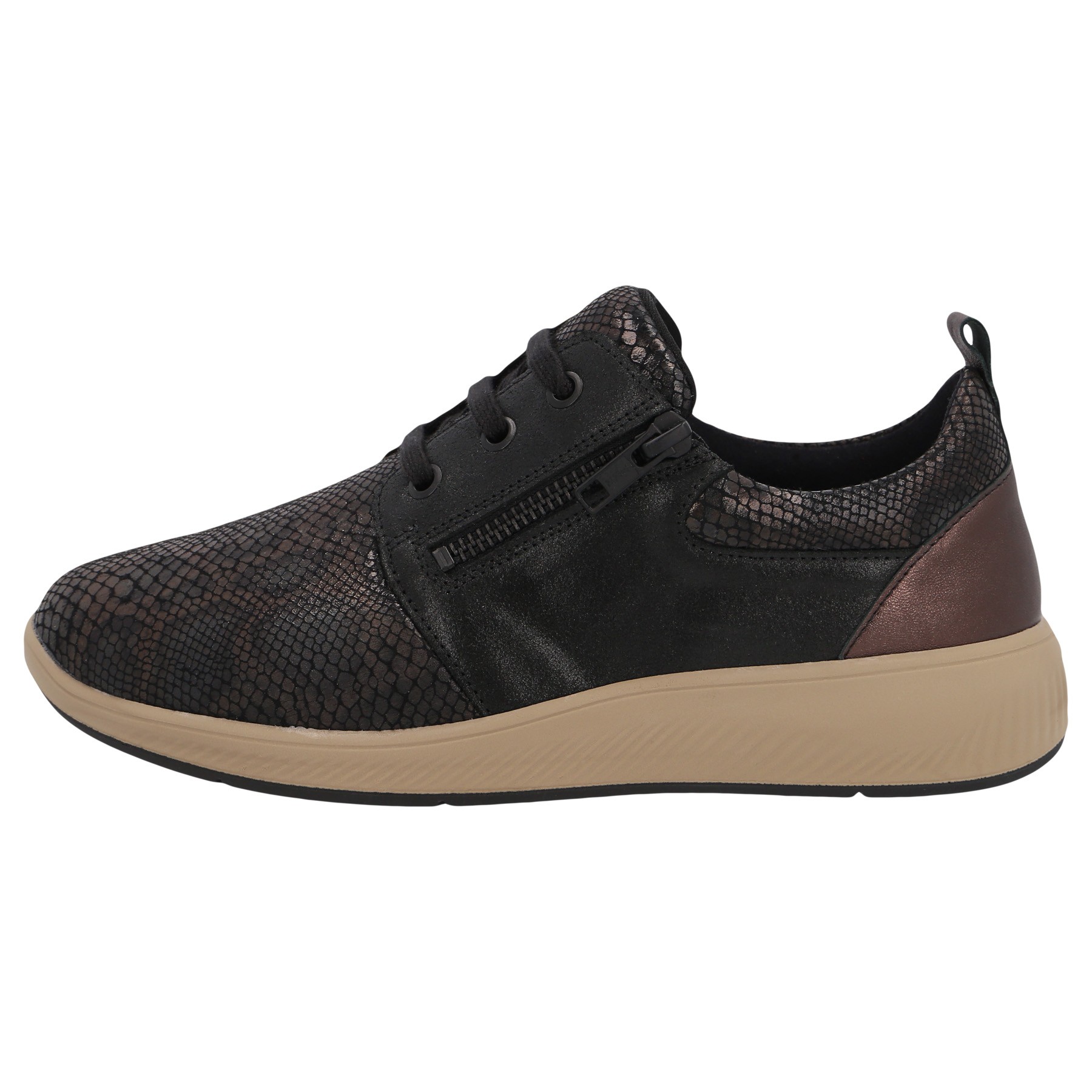 schwarze halbschuh seitenansicht links