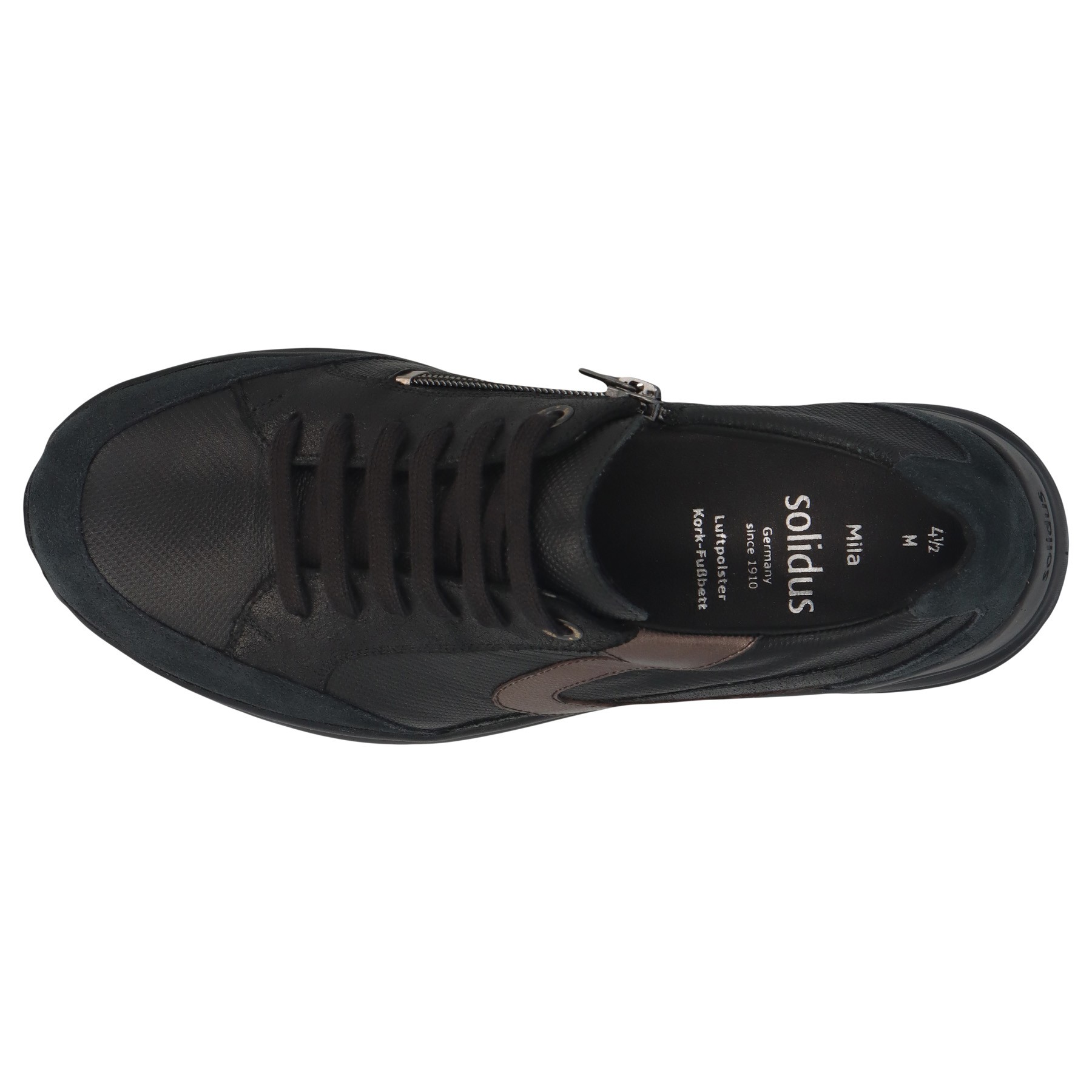 schwarze halbschuh draufsicht