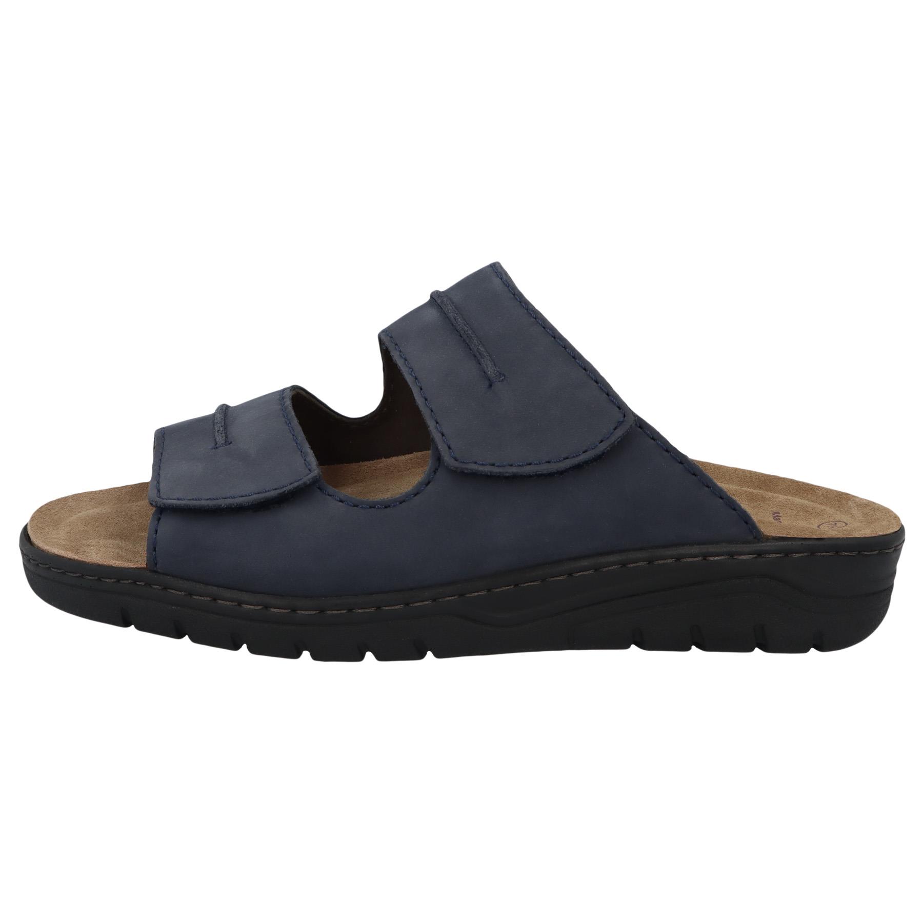 blaue pantolette seitenansicht links