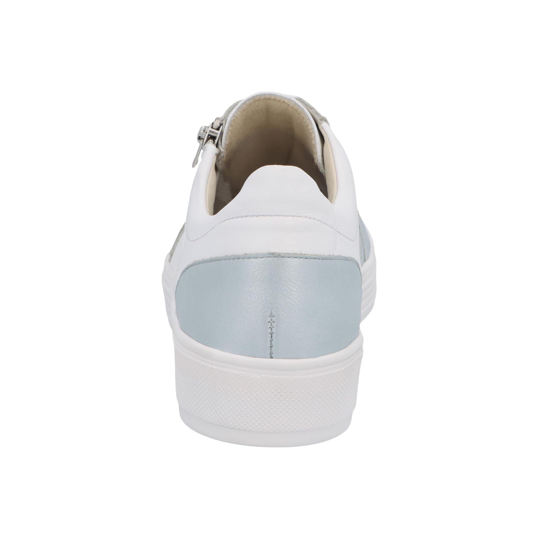 blaue halbschuh hinteransicht