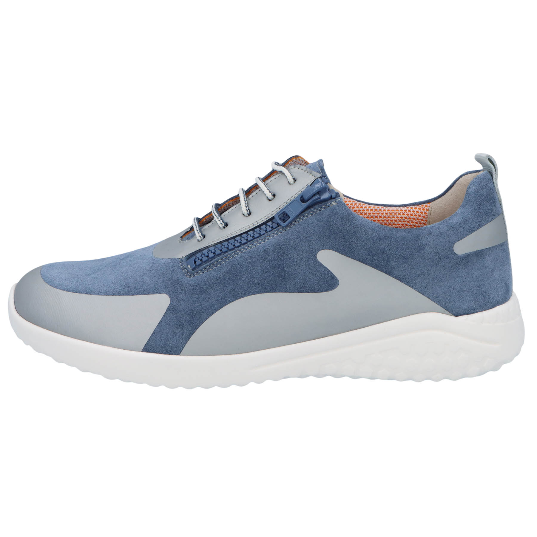 blaue halbschuh seitenansicht links