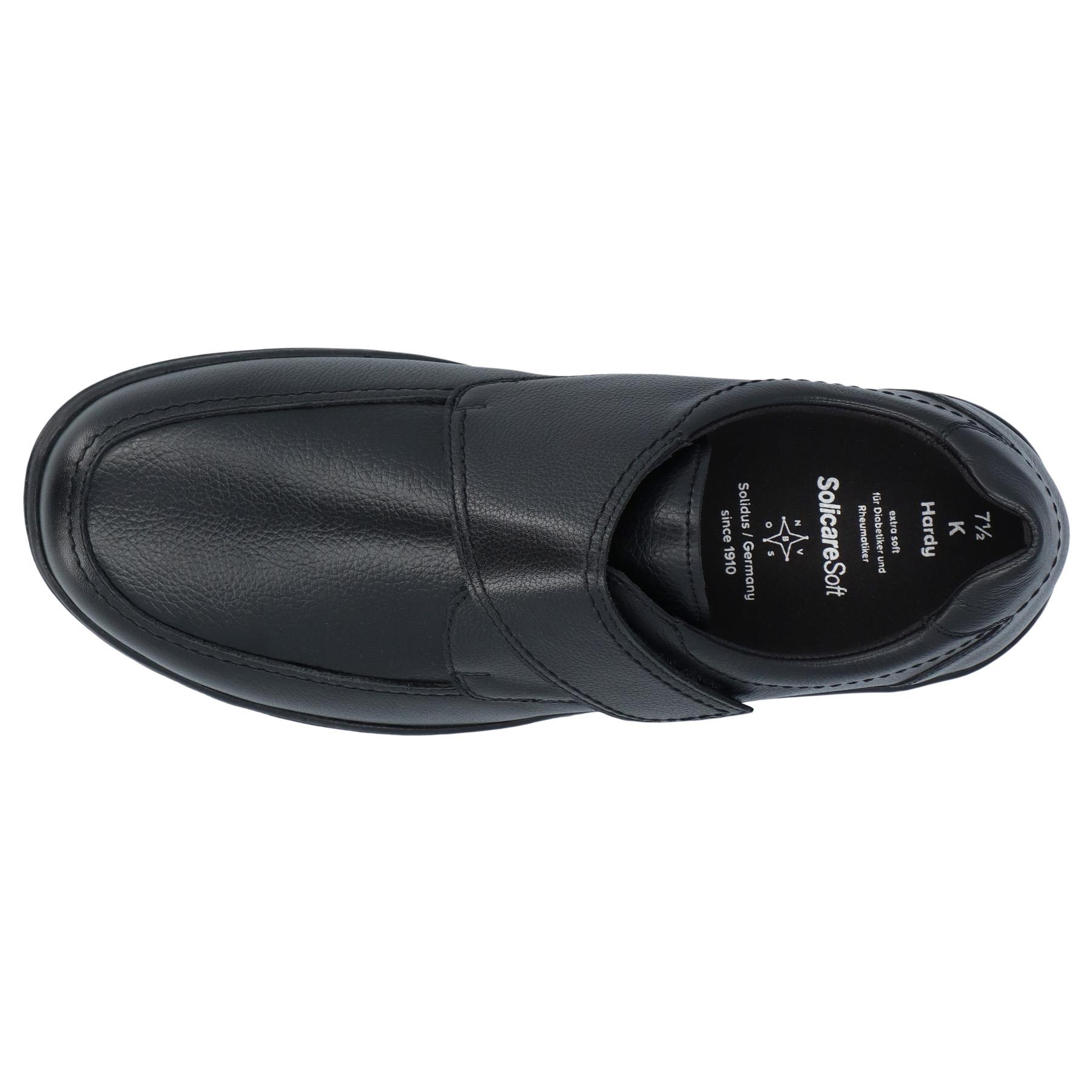 schwarze slipper draufsicht