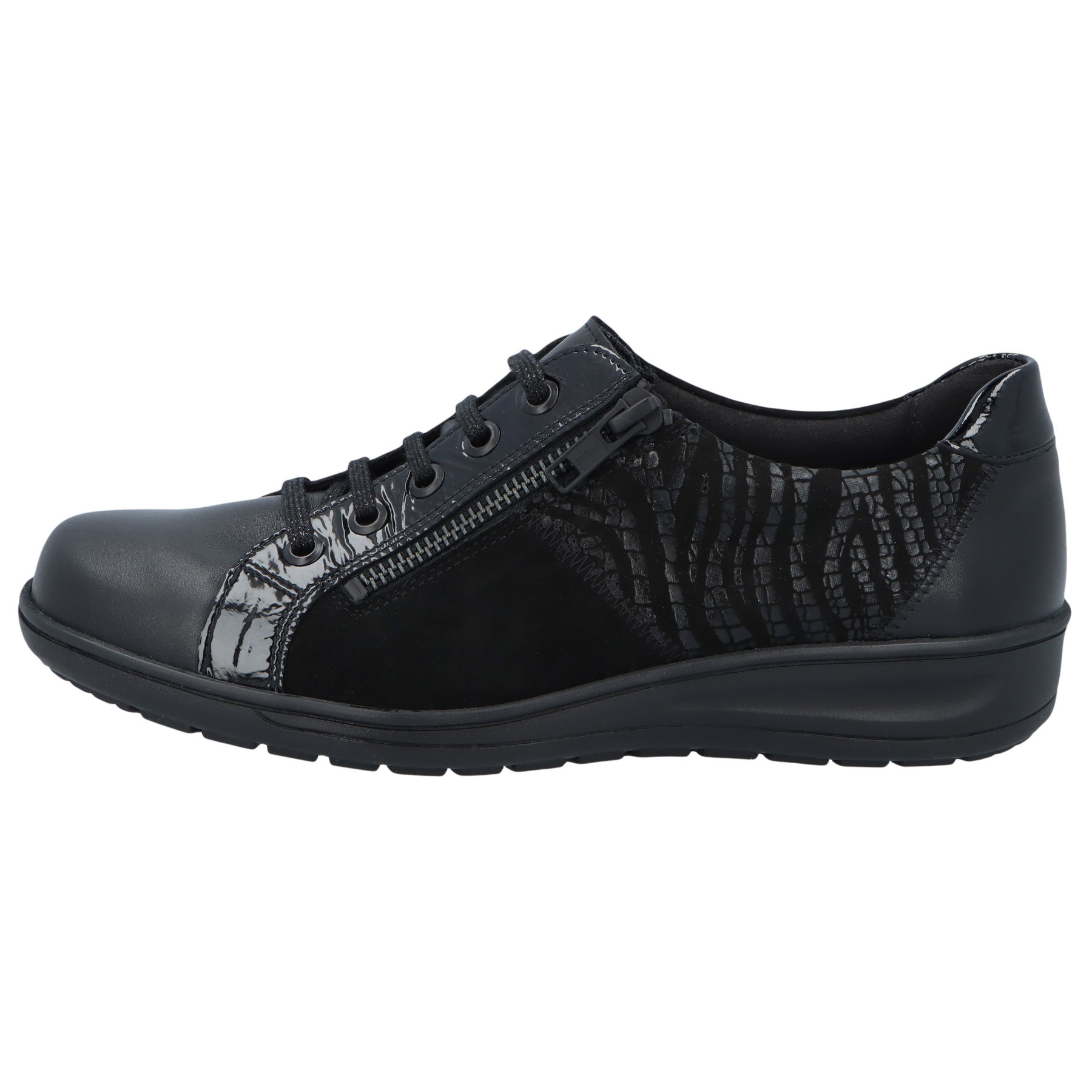 schwarze halbschuh seitenansicht links