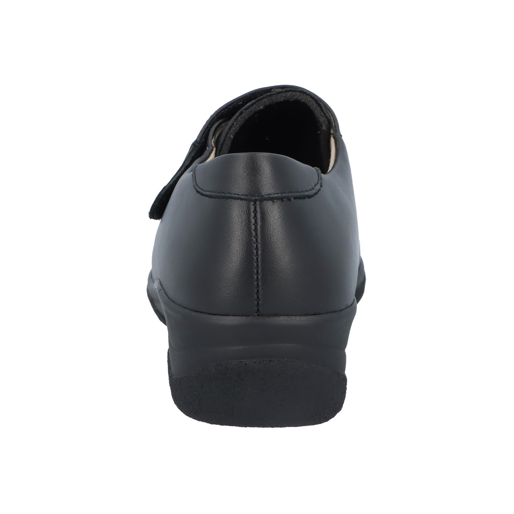 schwarze slipper hinteransicht