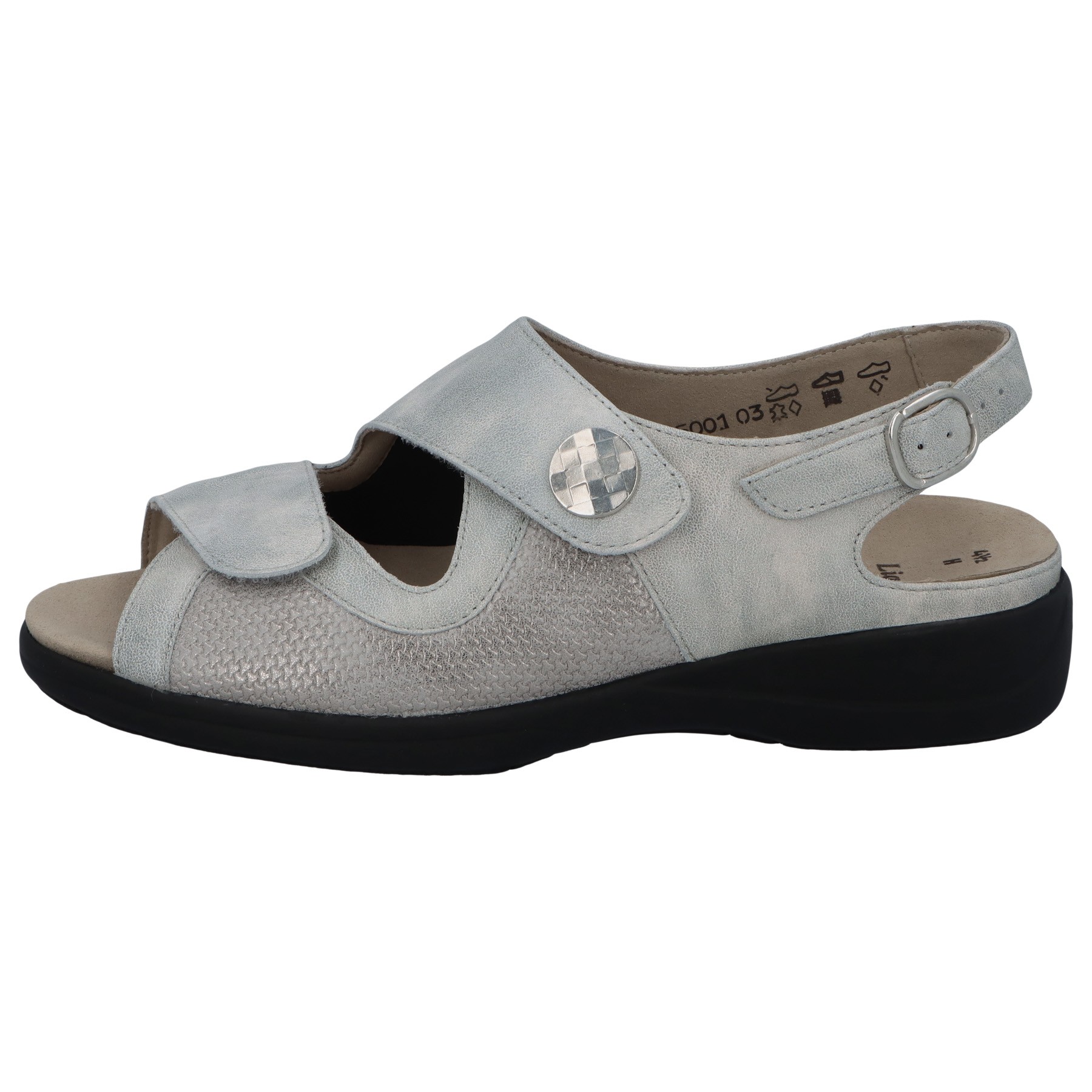graue sandale seitenansicht links