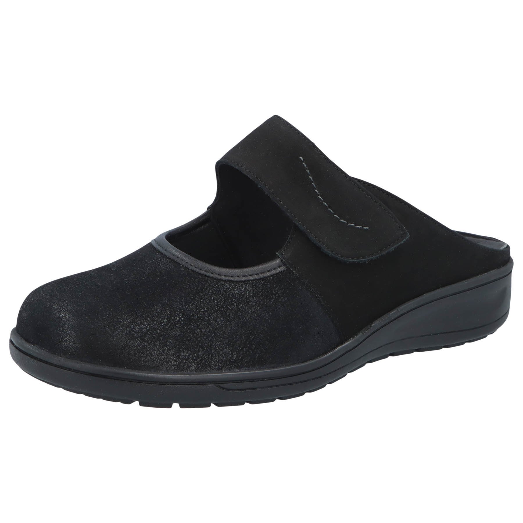 schwarze clogs 3-4 ansicht