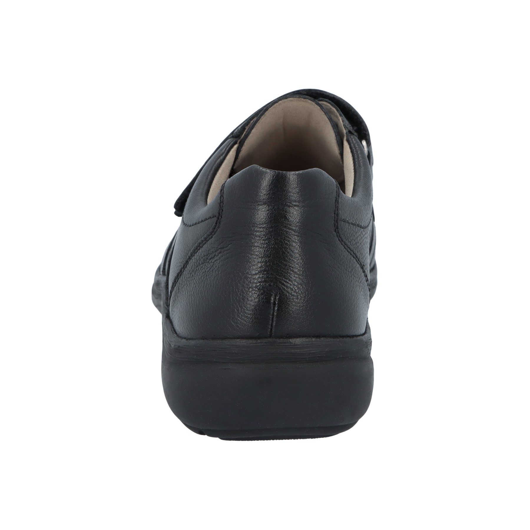 schwarze slipper hinteransicht