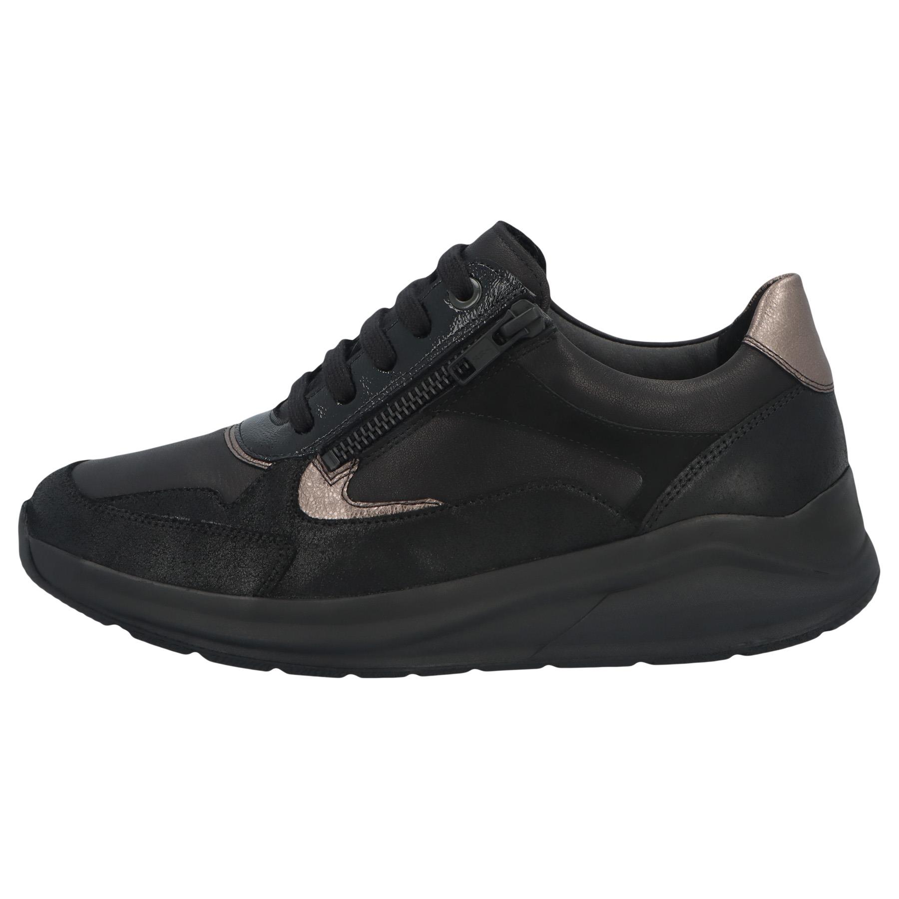schwarze halbschuh seitenansicht links
