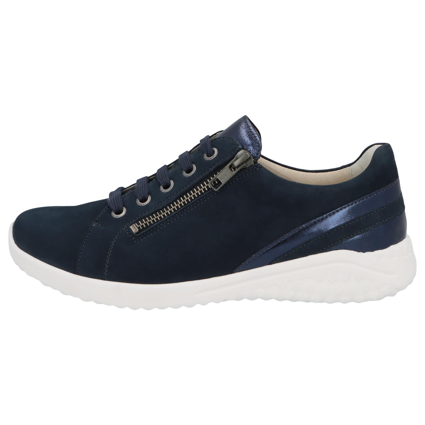 blaue halbschuh seitenansicht links