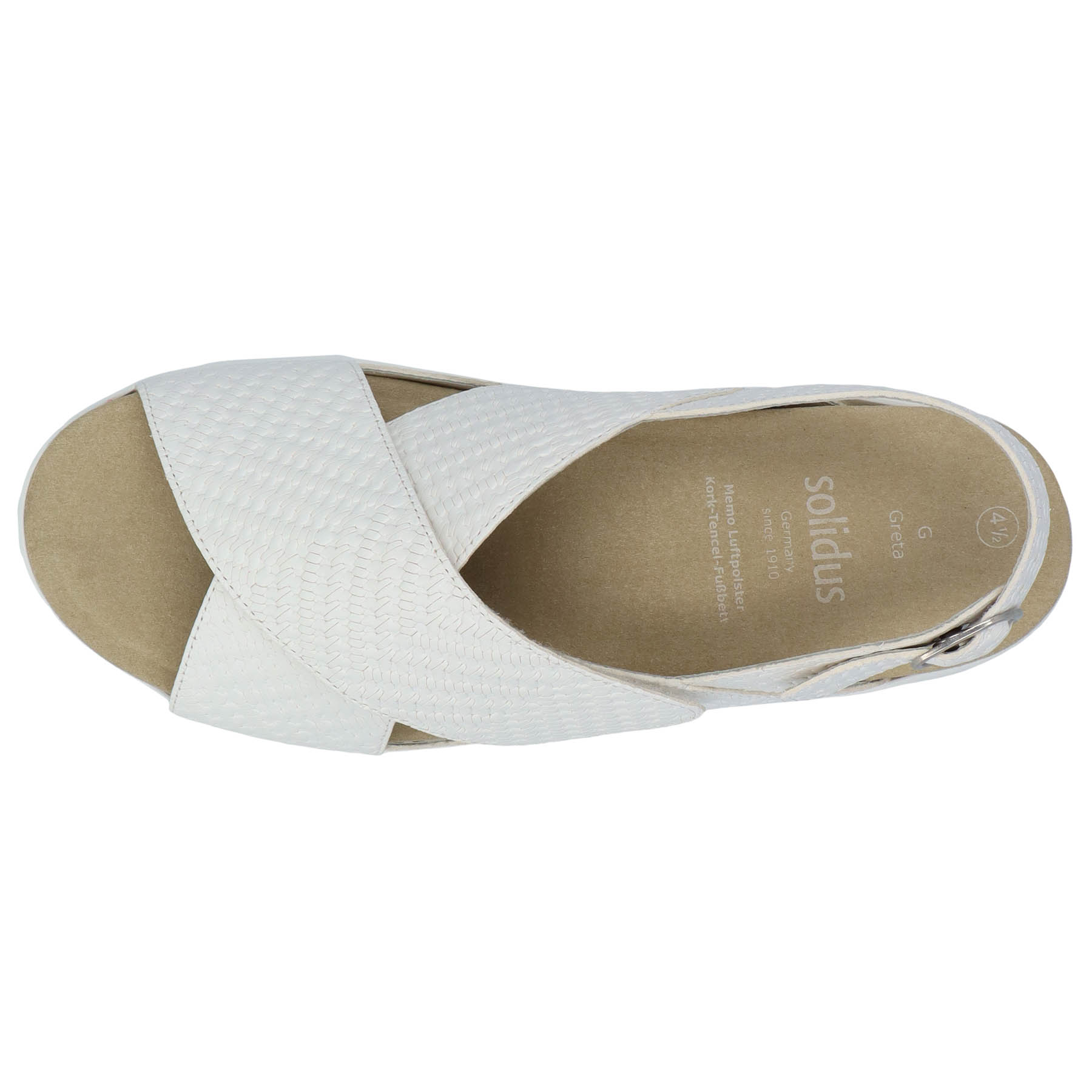 weiße sandale draufsicht