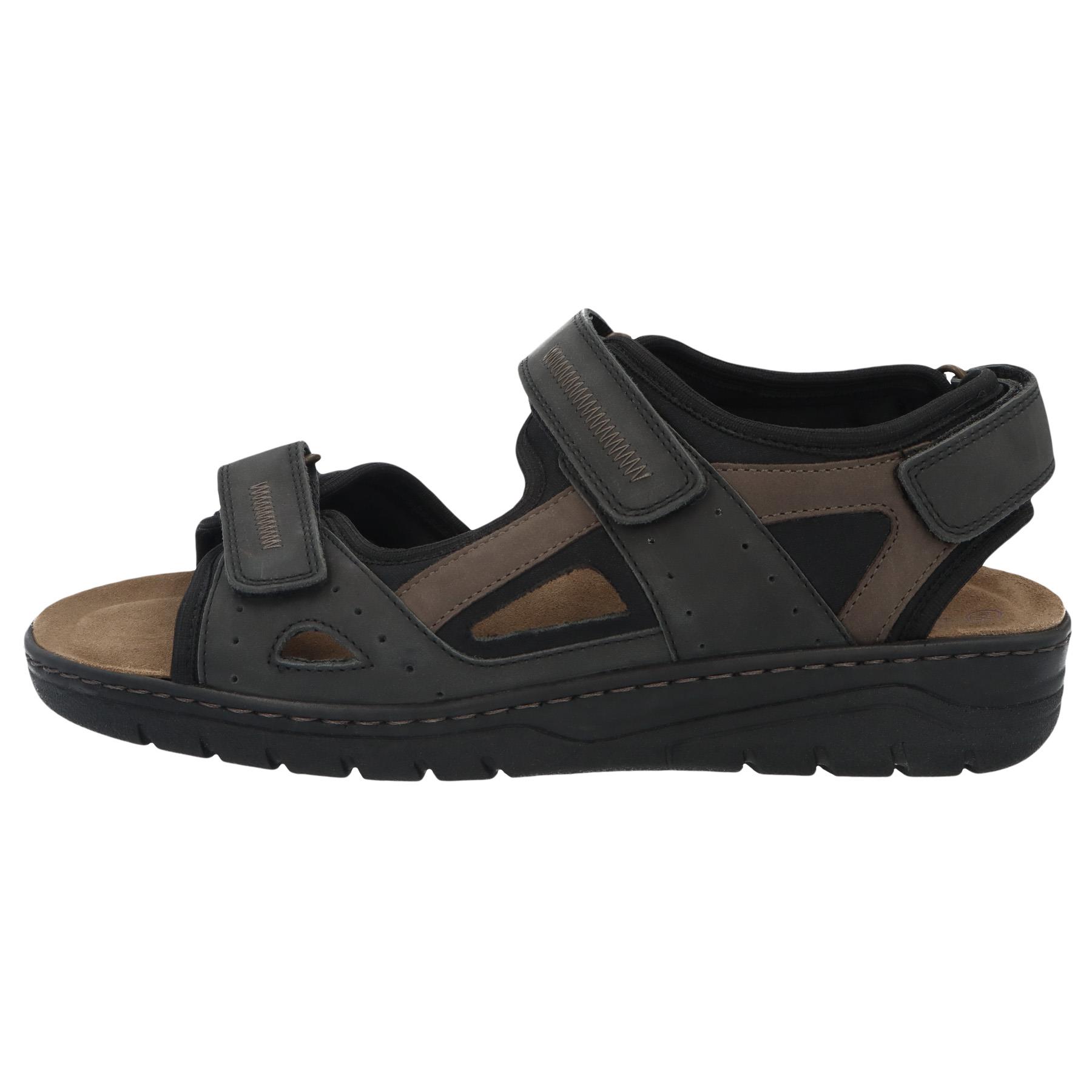 schwarze sandale seitenansicht links