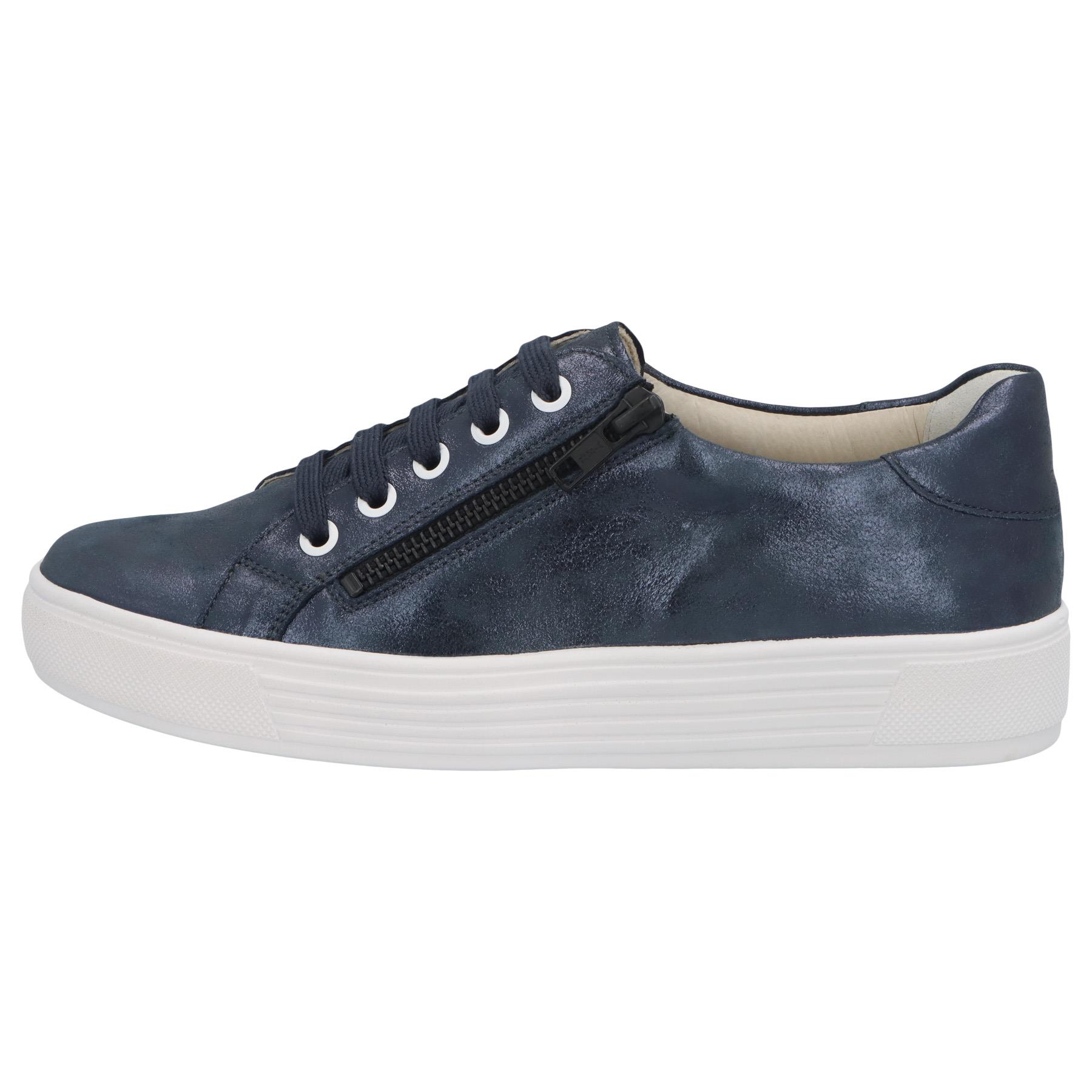 blaue halbschuh seitenansicht links