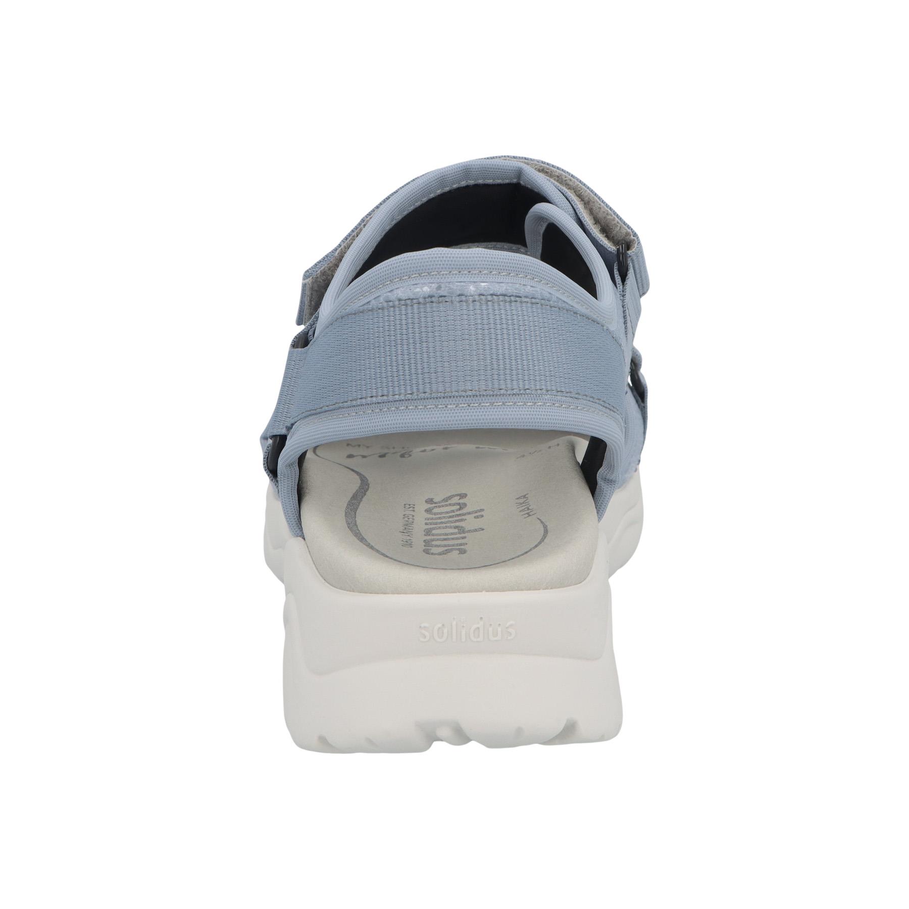 blaue sandale hinteransicht