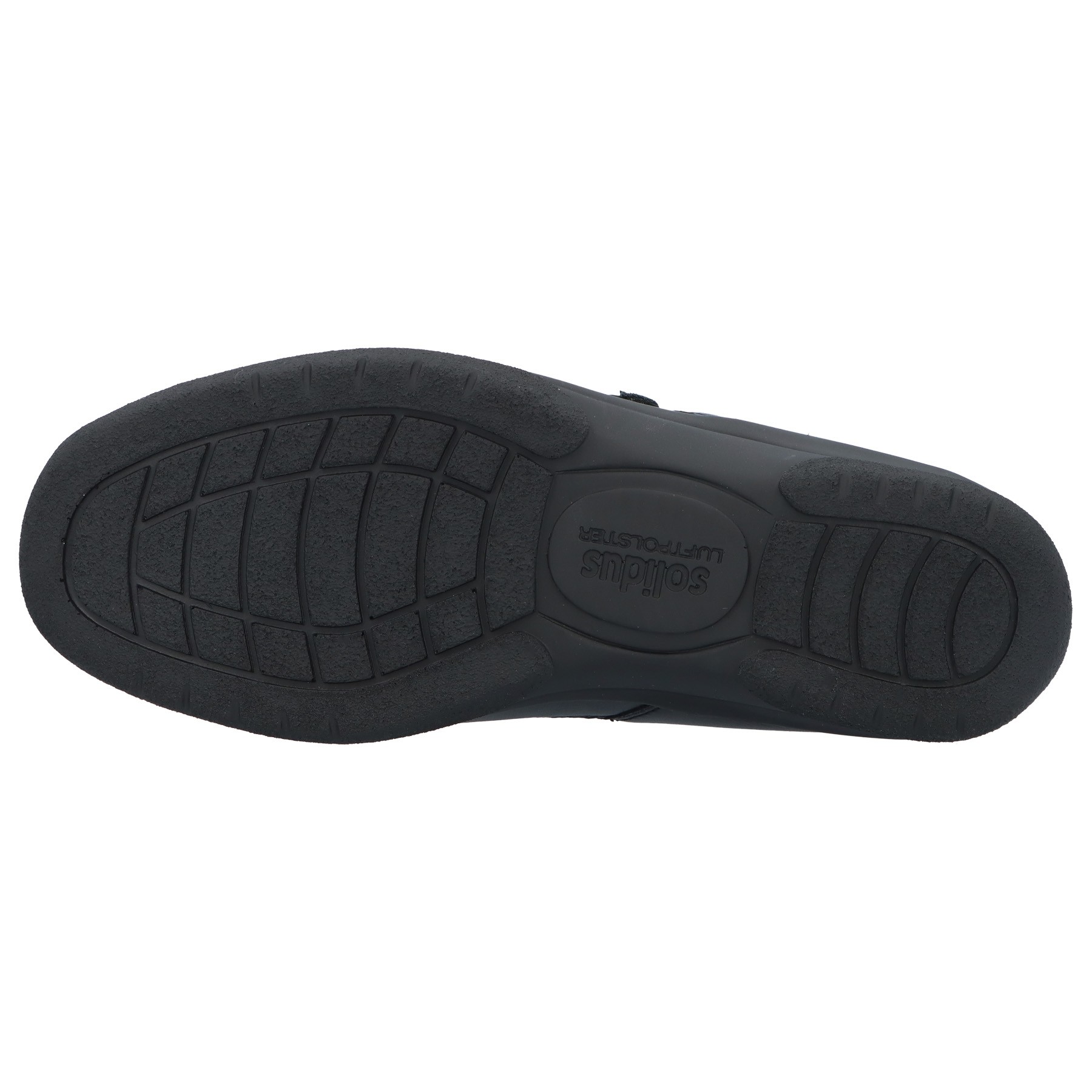 schwarze slipper sohlenansicht