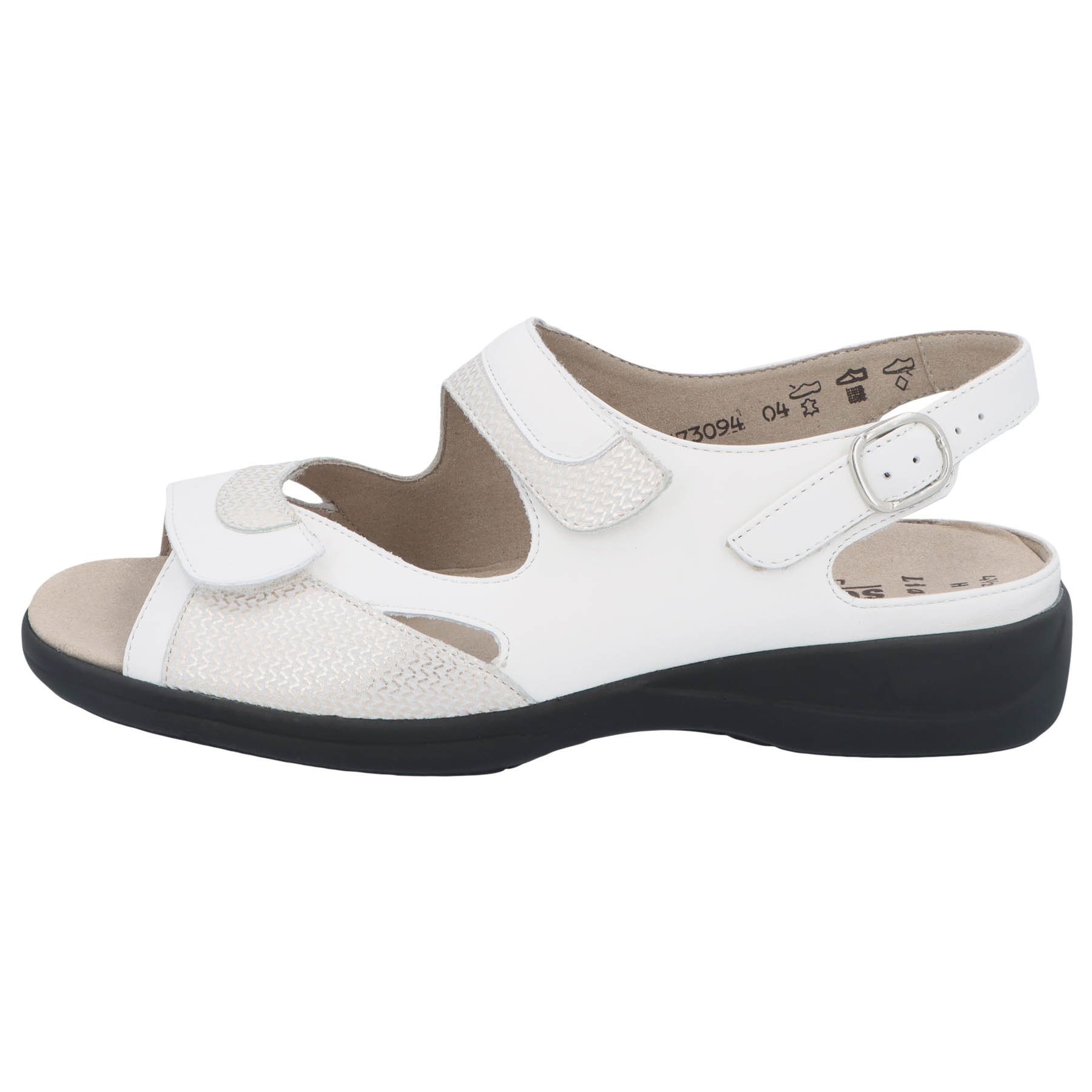 weiße sandale seitenansicht links