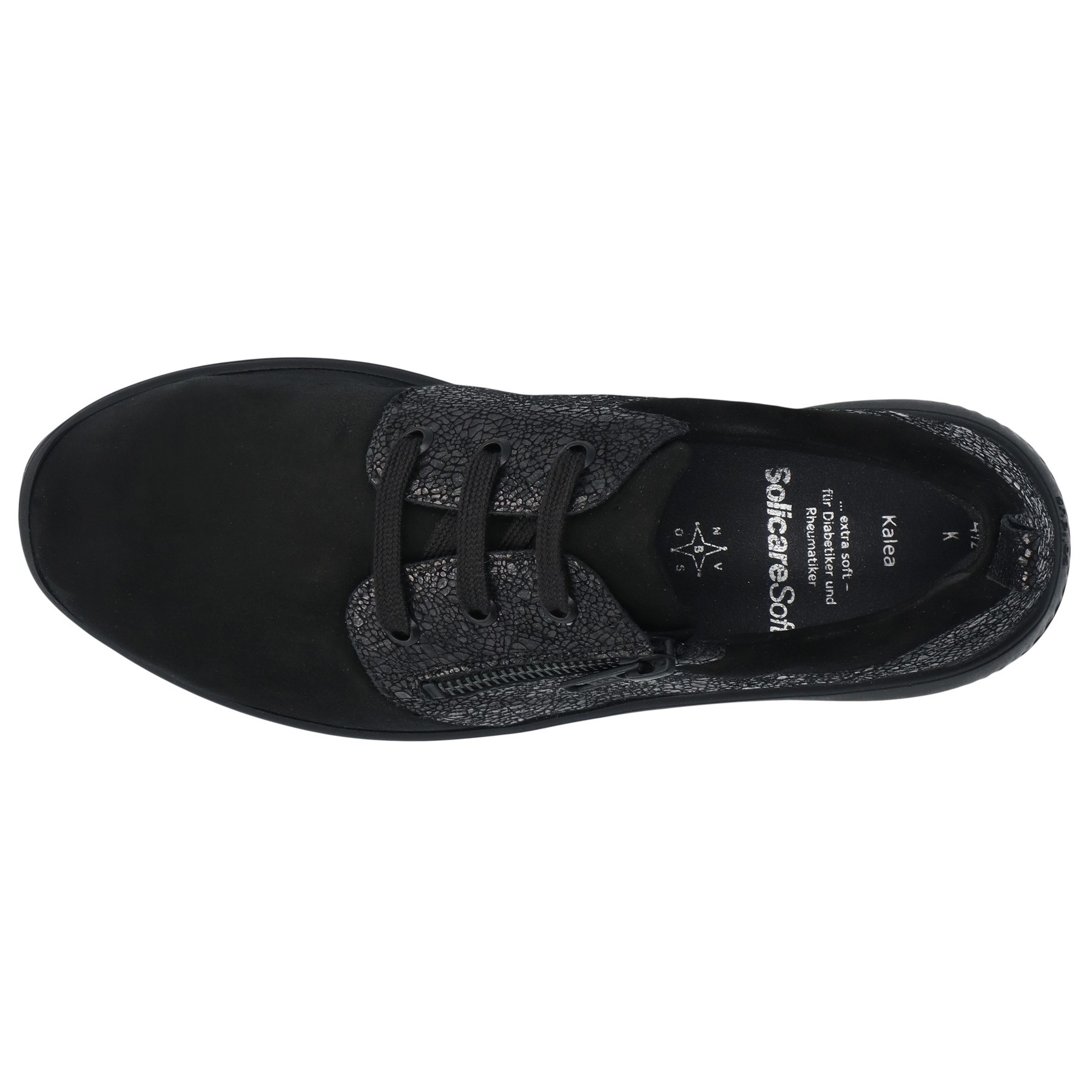 schwarze halbschuh draufsicht