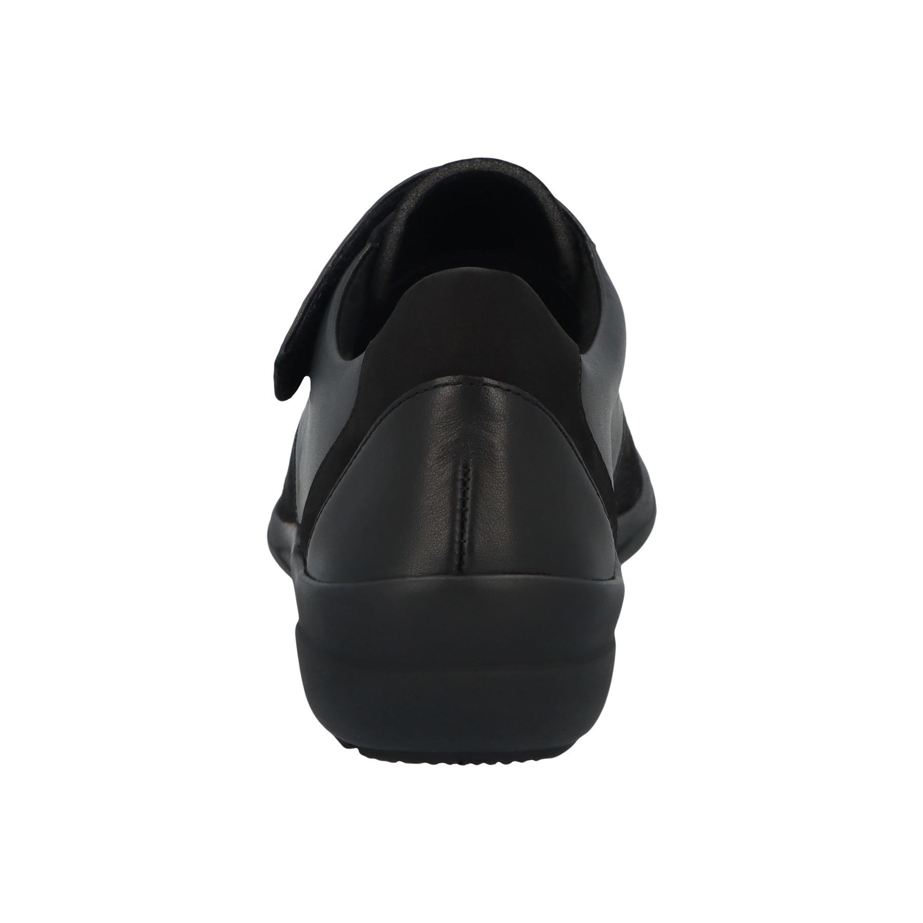 schwarze slipper hinteransicht