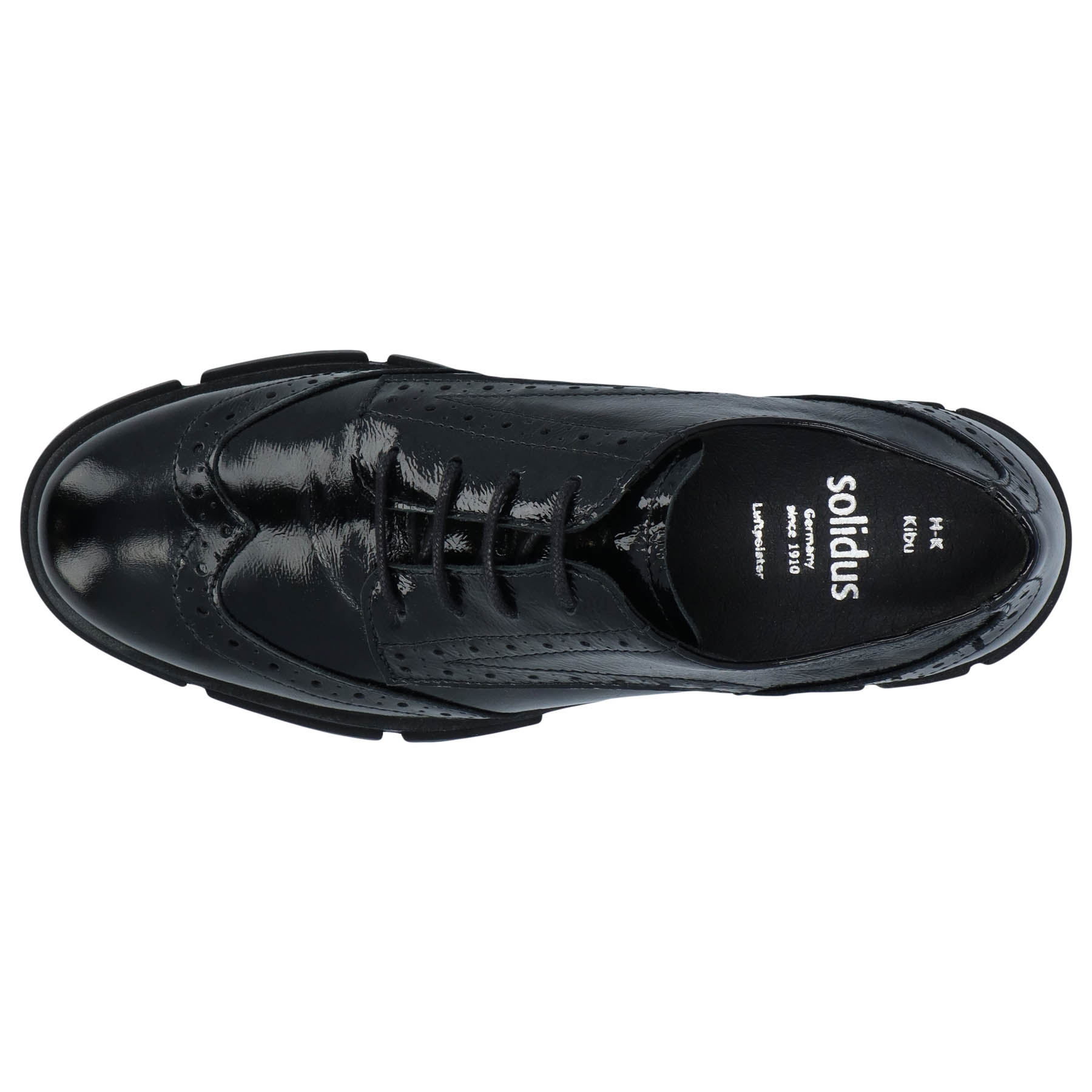 schwarze halbschuh draufsicht