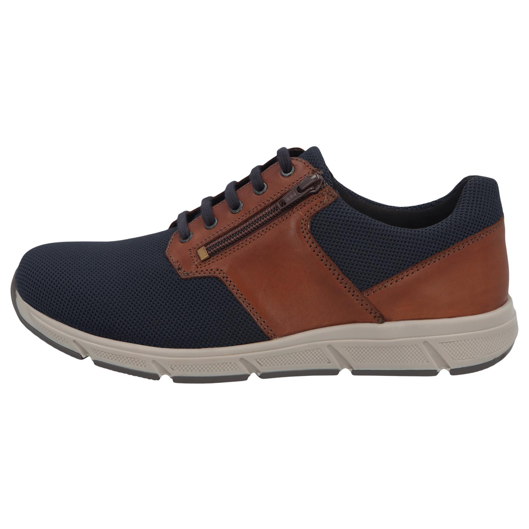 blaue halbschuh seitenansicht links