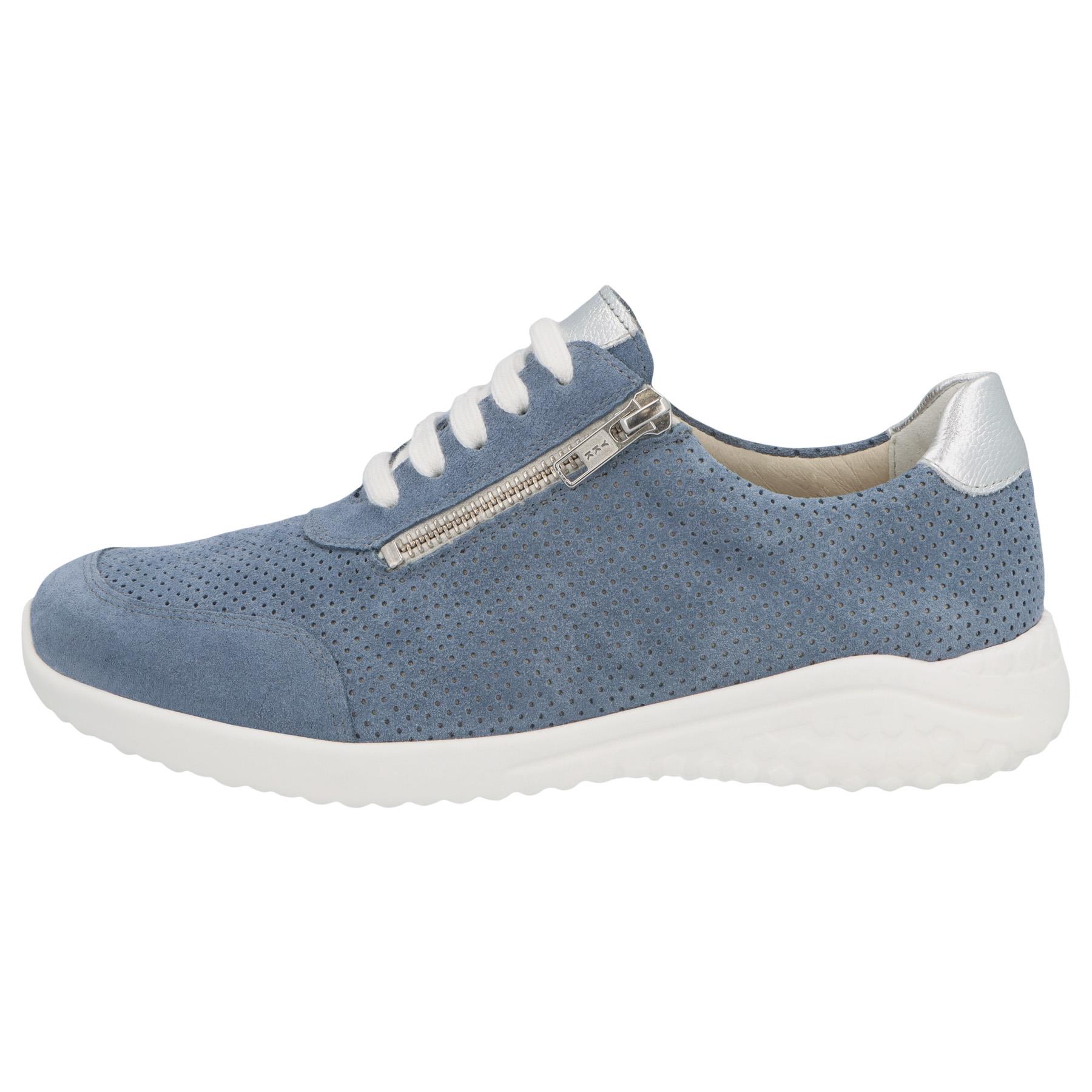 blaue halbschuh seitenansicht links