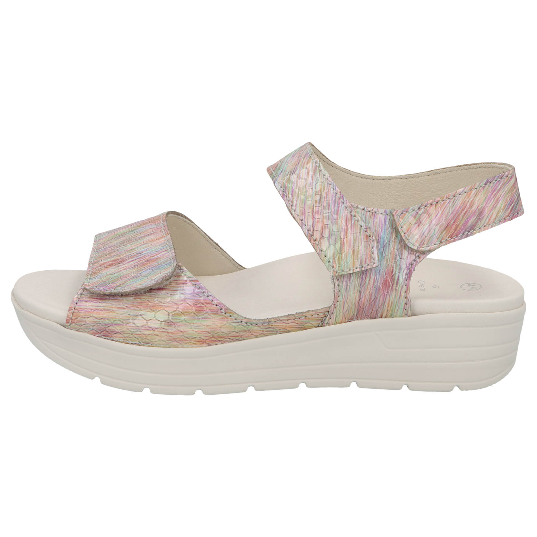 mehrfarbige sandale seitenansicht links