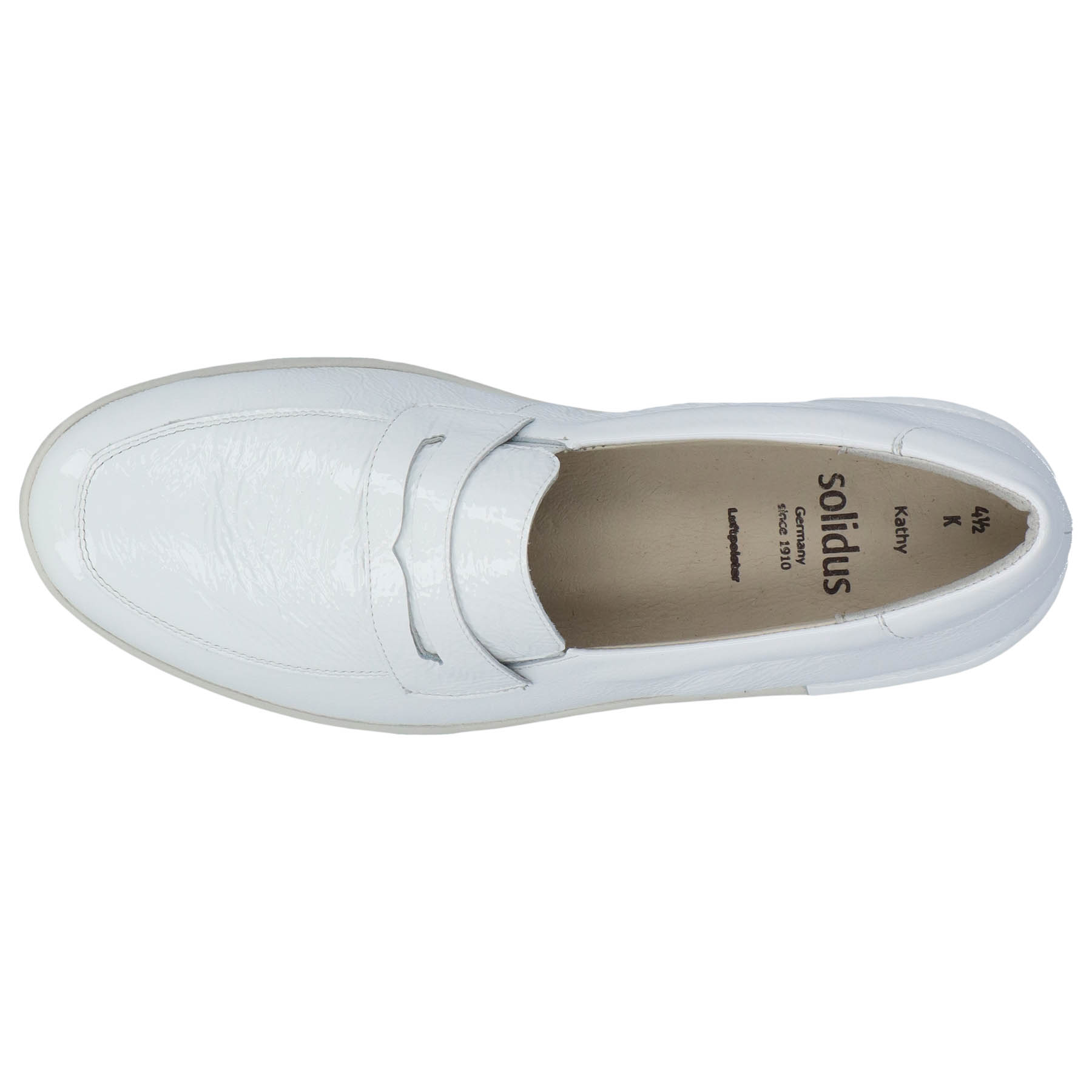 weiße slipper draufsicht