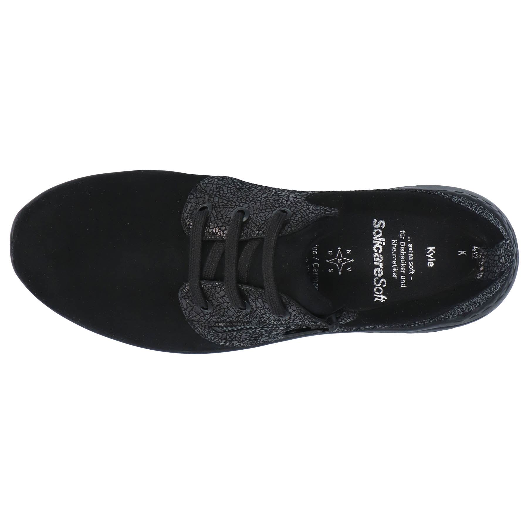 schwarze halbschuh draufsicht