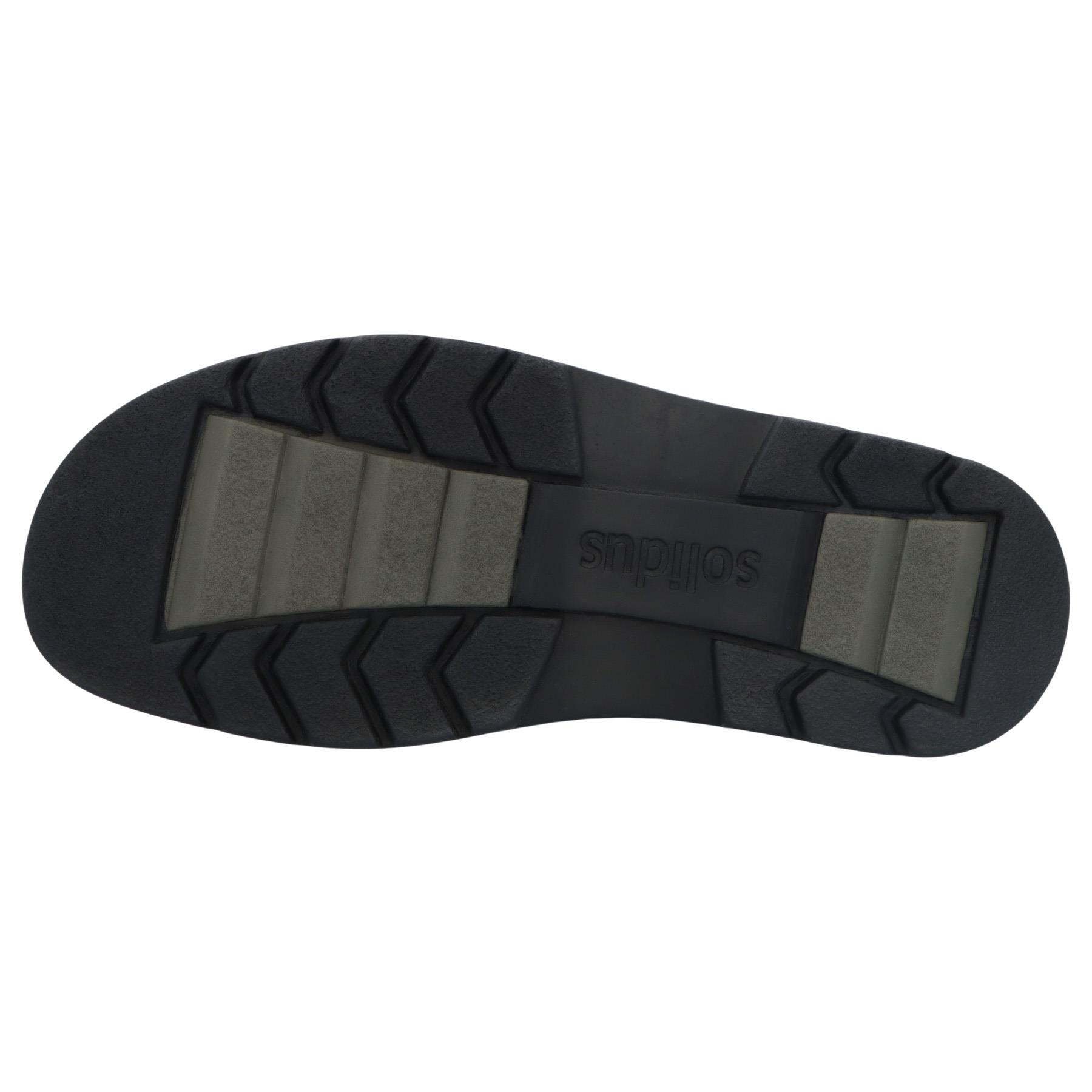 schwarze slipper sohlenansicht