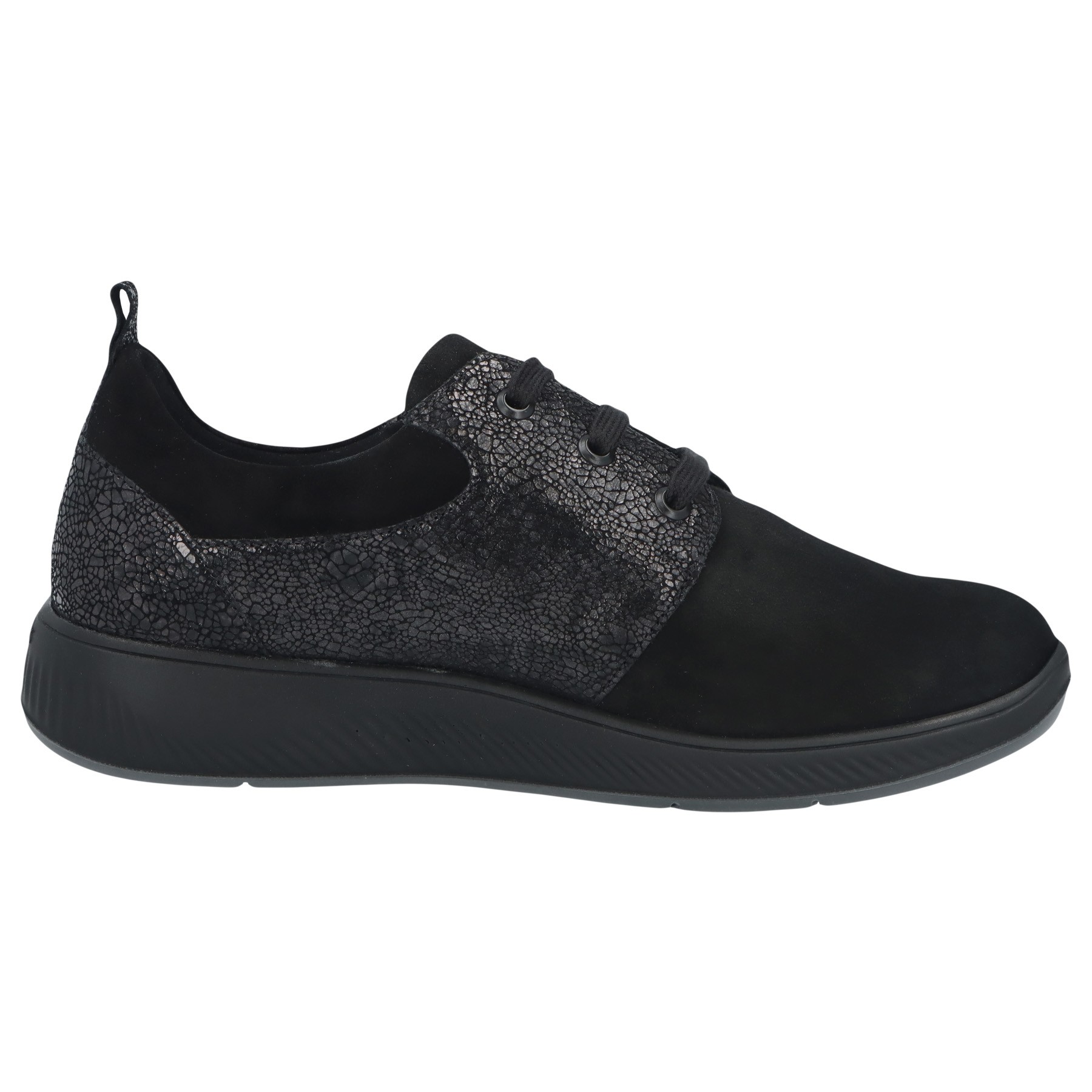 schwarze halbschuh seitenansicht rechts