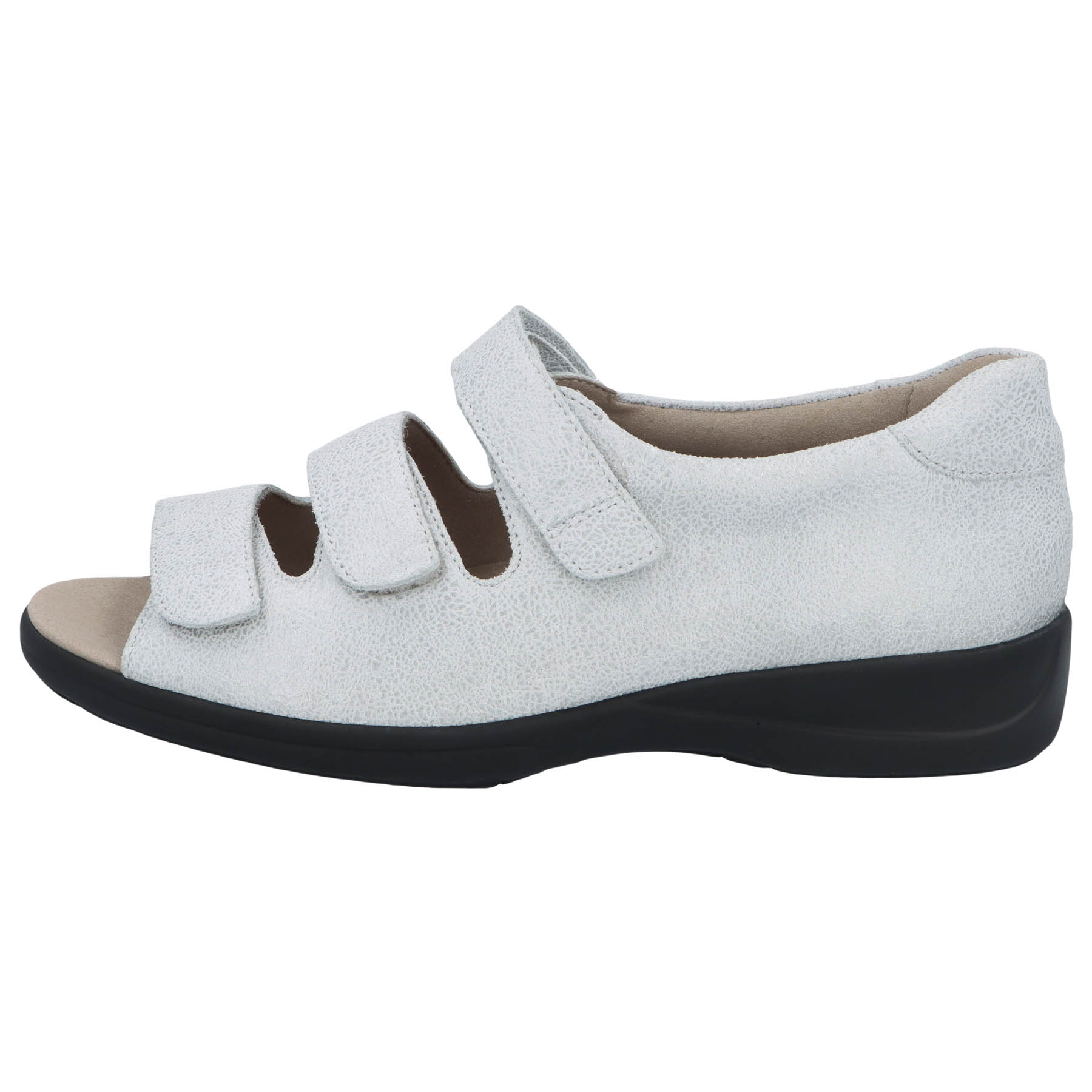 weiße sandale seitenansicht links