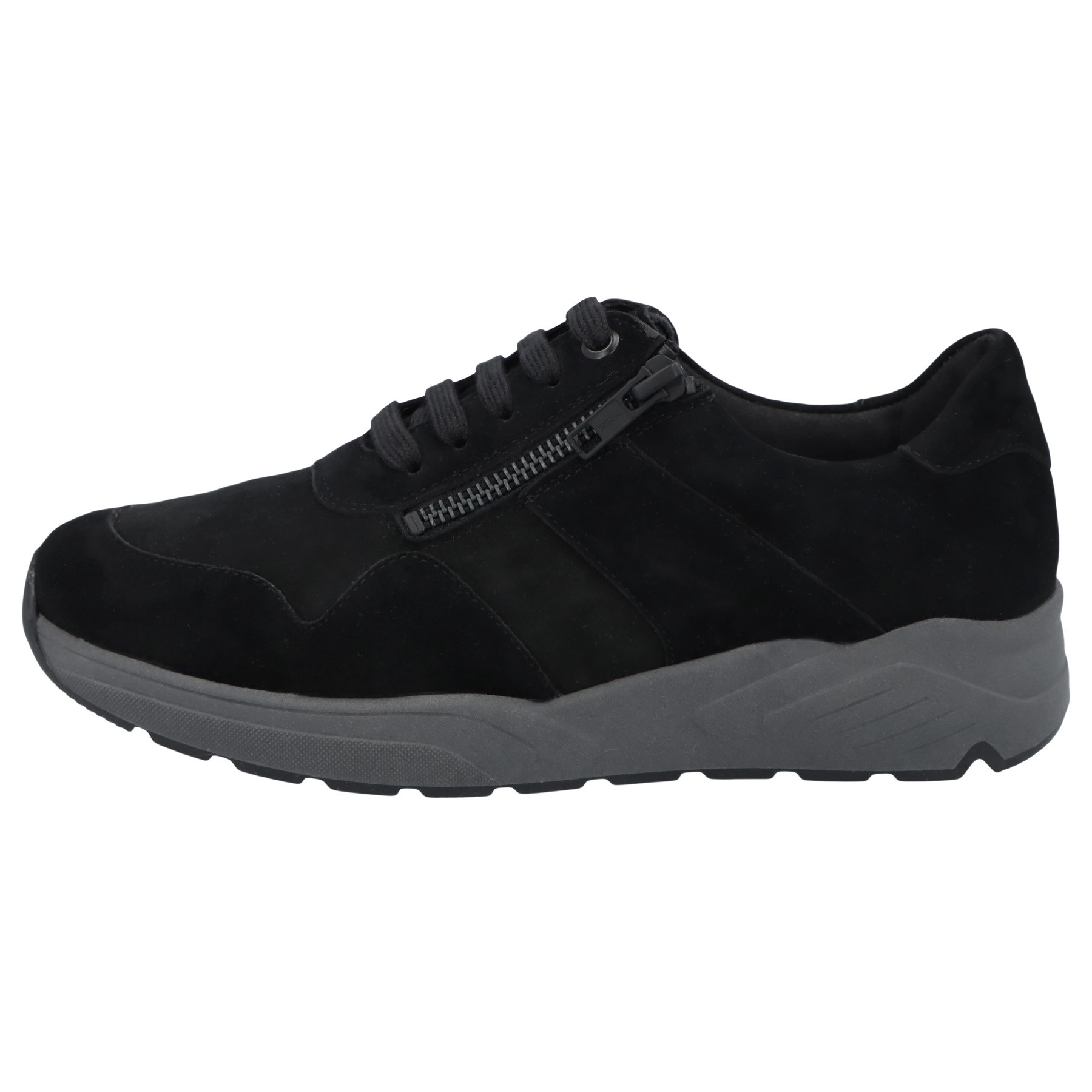schwarze halbschuh seitenansicht links