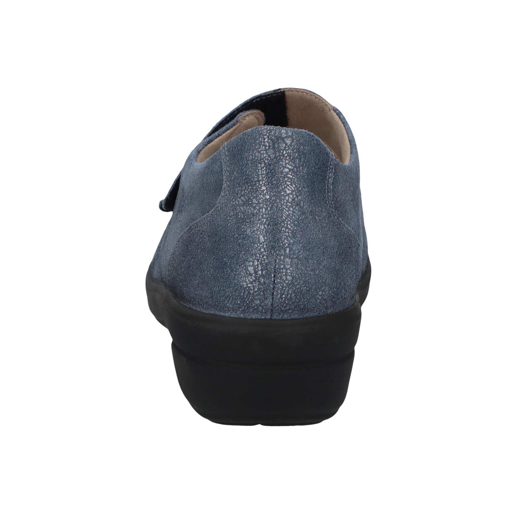 blaue sandale hinteransicht