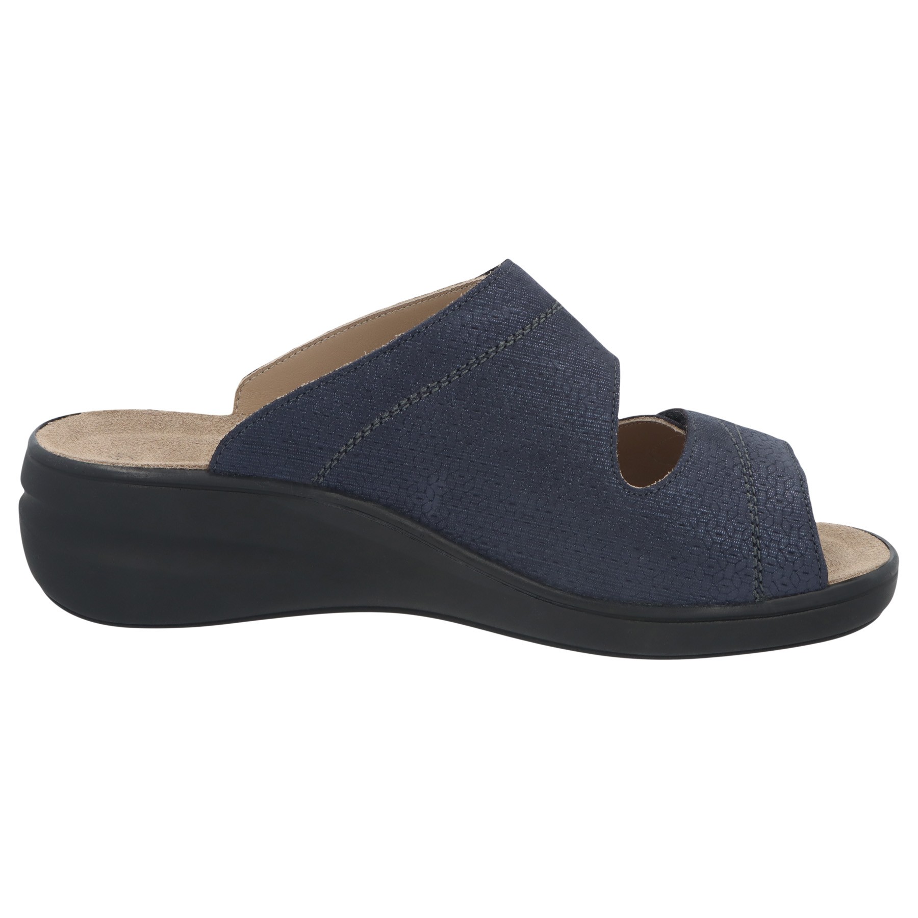 blaue pantolette seitenansicht rechts